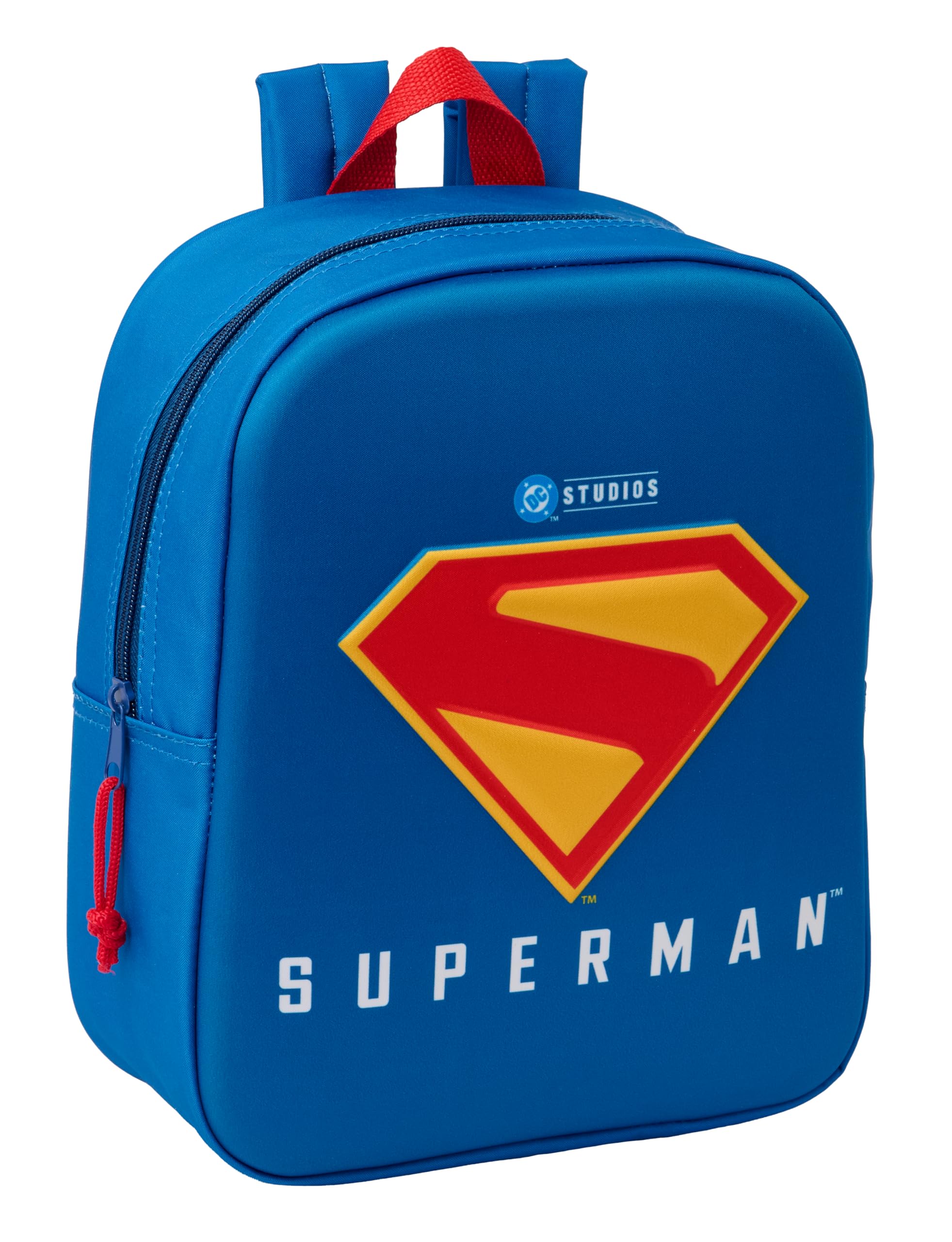 Safta Superman 3D Nursery Backpack, Adaptable to Cart, Easy Cleaning, Ideal for Children of Different Ages, Comfortable and Versatile, Quality and Resistance, 22 x 10 x 27 cm, blue, M, Casual
