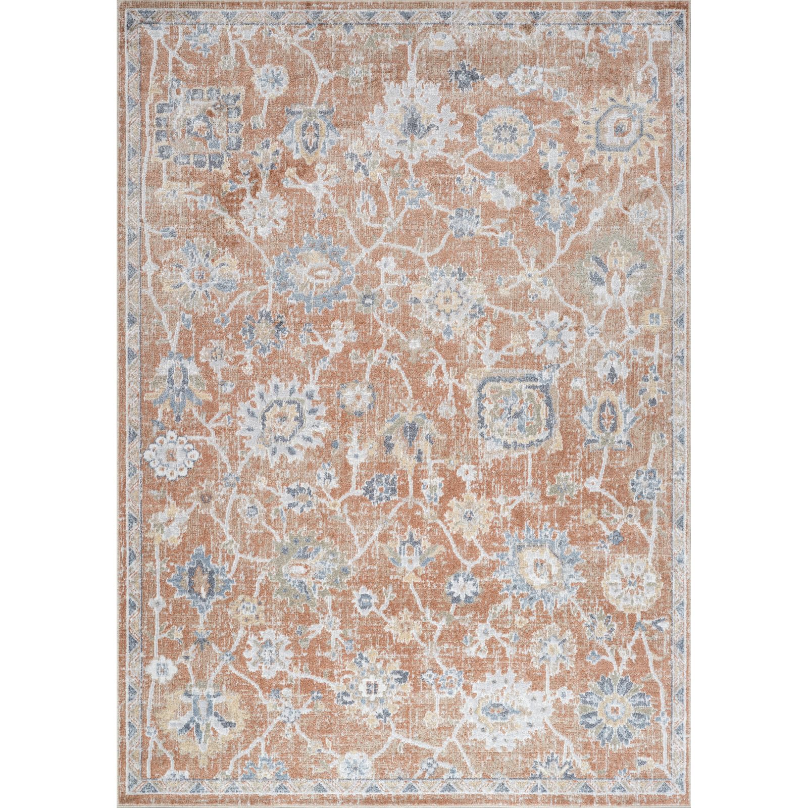 Livabliss Ruby Dakar Tapis Vintage 120x170 cm – Marron, Crème, Bleu, Bohème