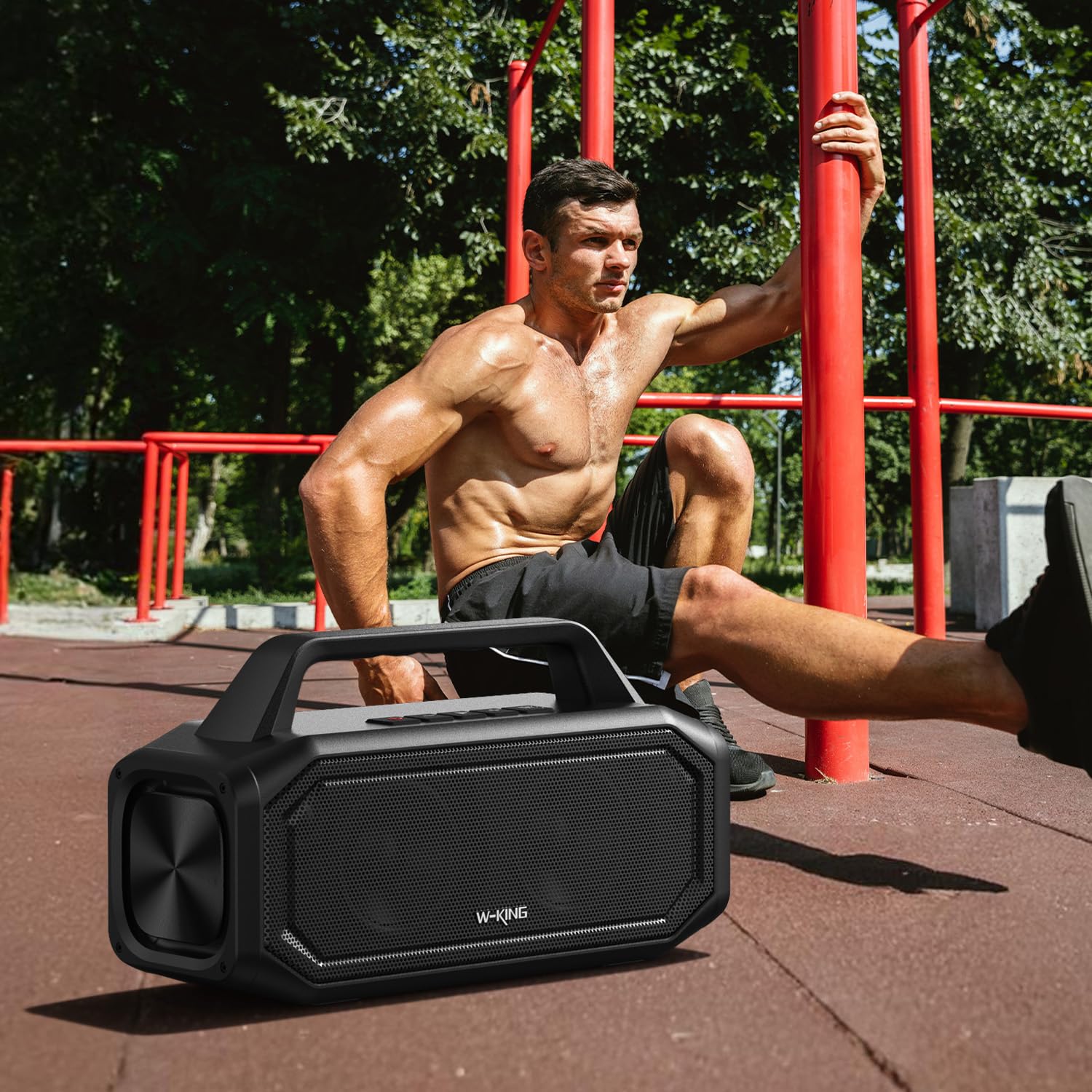 W-KING Altoparlanti Bluetooth wireless da 80 W, altoparlanti portatili per esterni ad alta voce con Bass Boost, accoppiamento stereo, ricarica inversa, altoparlante Bluetooth impermeabile IPX6,