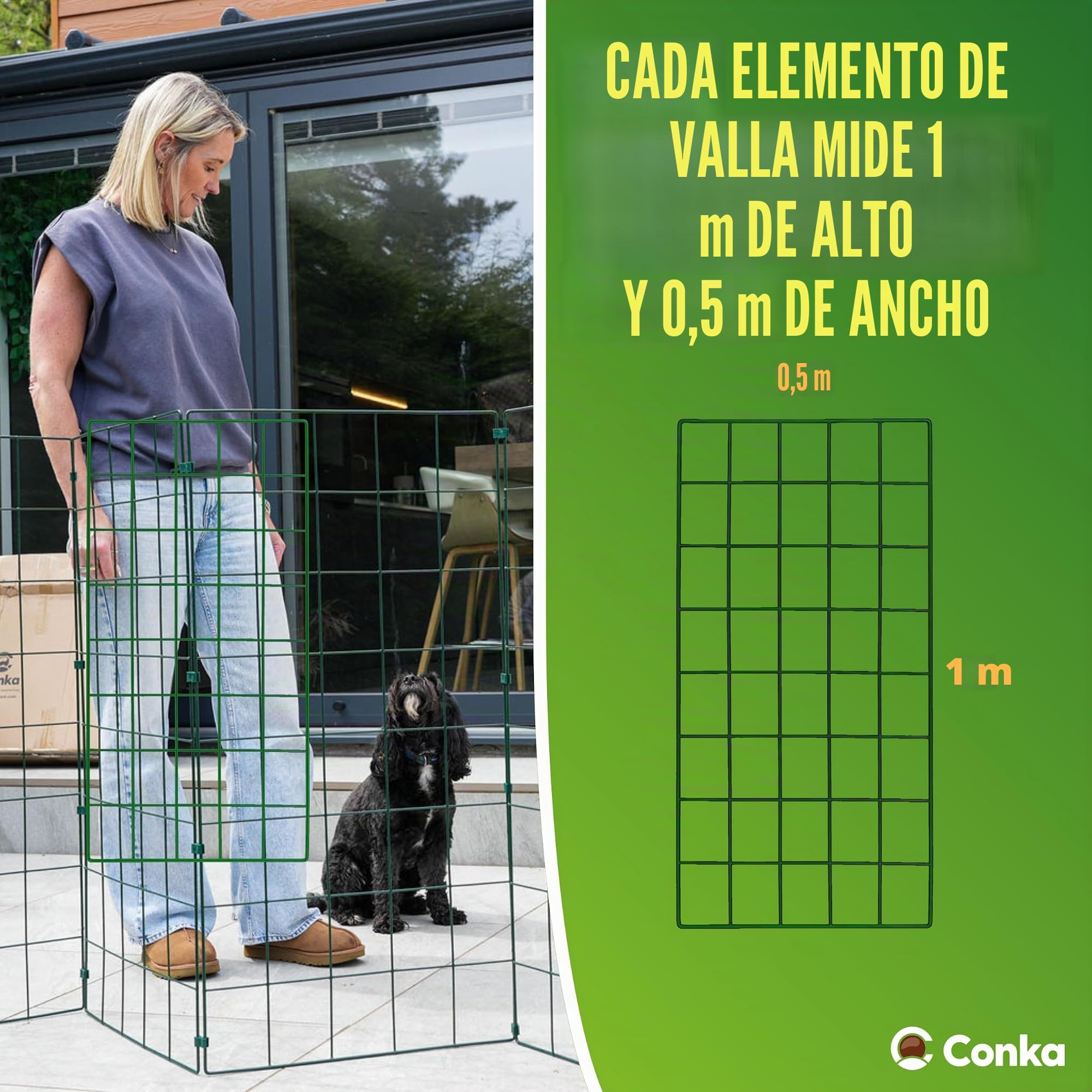 4.6m Vallas Para Perros: Barrera Para Perros - Parque Para Perros, Puertas Para Perros - Barrera Extensible Perros - Casa Para Perros - Perreras Exteriores - Jaulas Para Perros - Caseta Perro Exterior