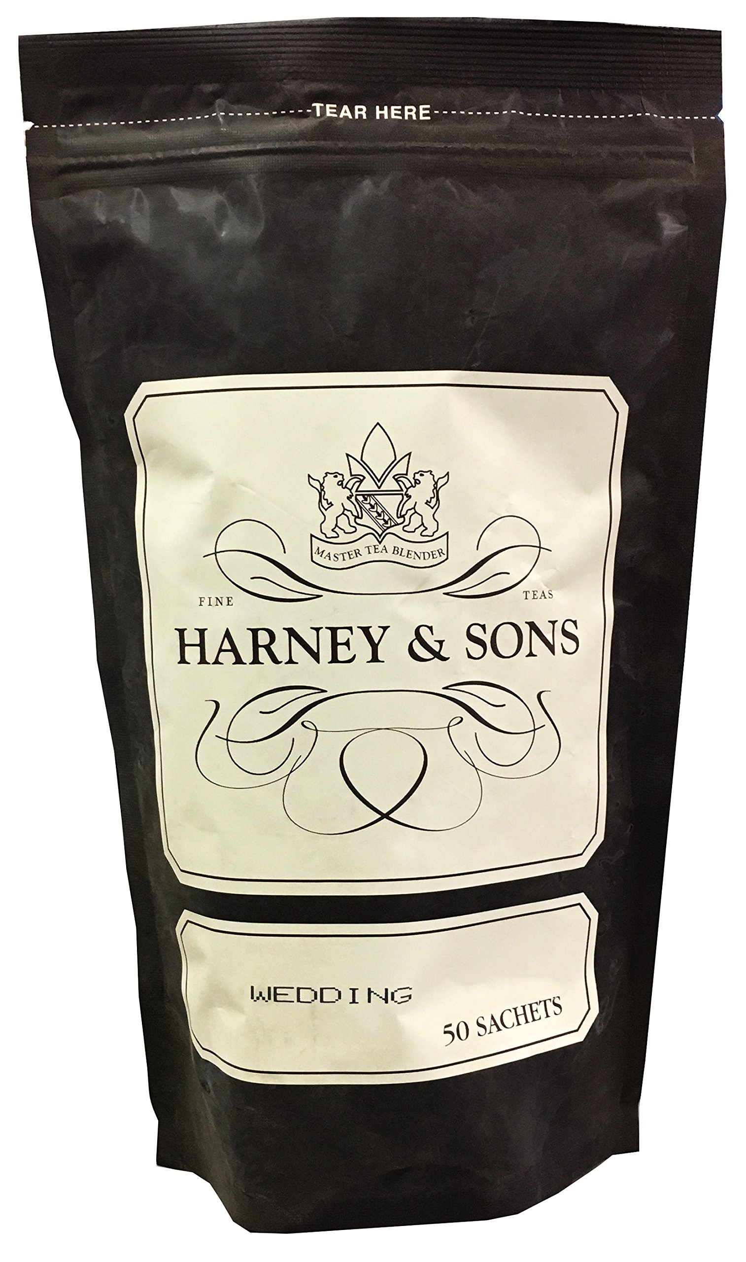 Harney & Sons Té de la boda blanco vainilla lemon rosebud 50 bolsitas de té