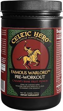 Famous Warlord Pre-Workout Powder for Men, Pre-Workout with Creatine Malate, L-Citrulline Malate, Beta-Alanine, and 175 mg Caffeine Powder, Fruit Punch Flavor, Pump Supplement, 30 Servings, 300 Grams