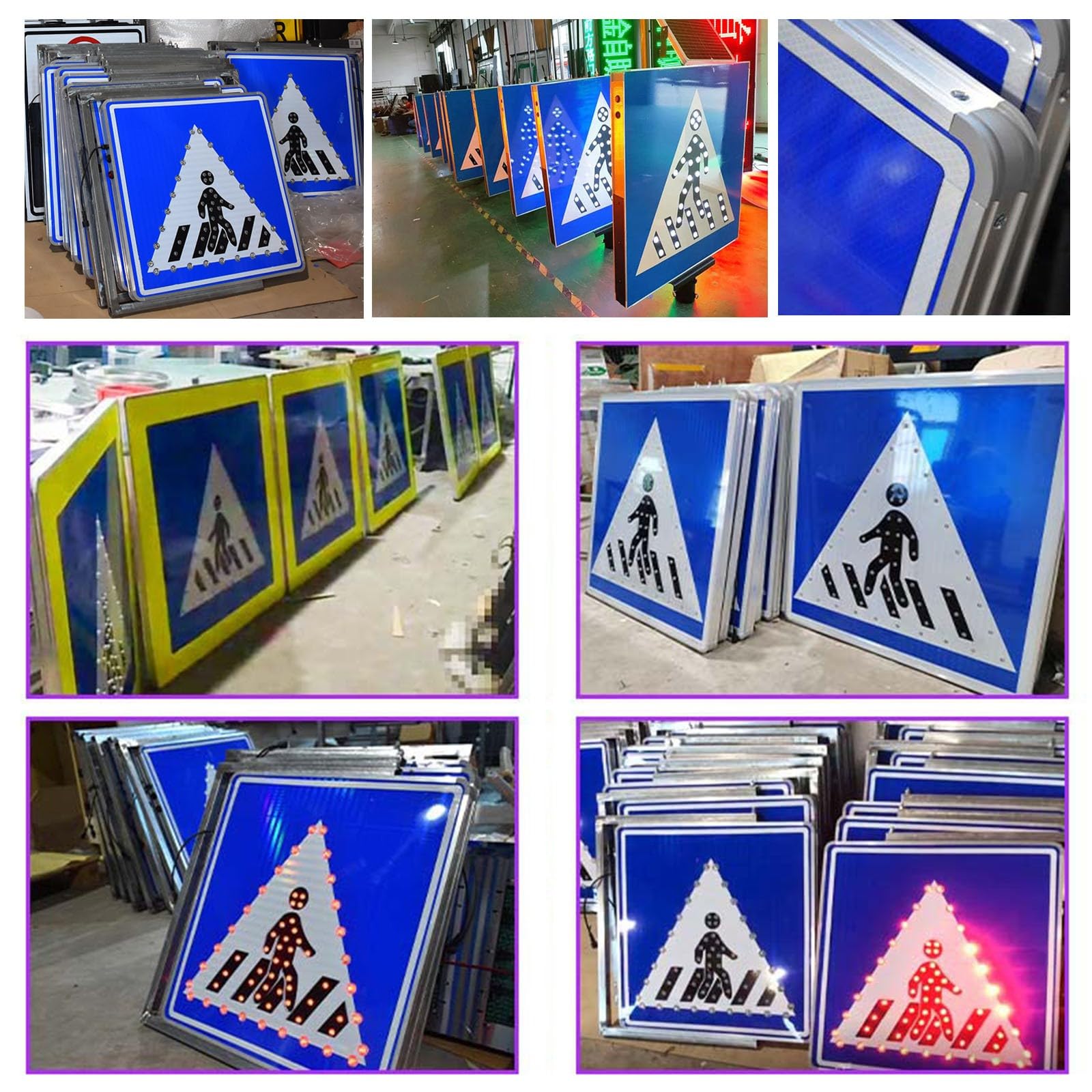 横断歩道様用です°・*:.。.☆ Amazon.co.jp: 歩行者横断標識、ライト付き、24 インチ ソーラー歩行者