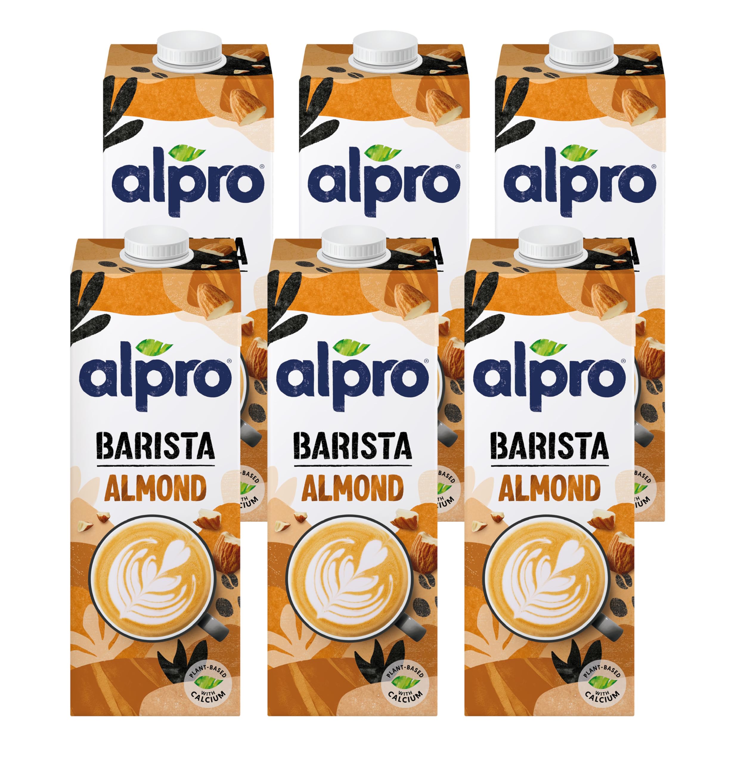 AlproBarista Almond Drink, 100% Plant-Based, Lactose & Dairy Free - 6x1L