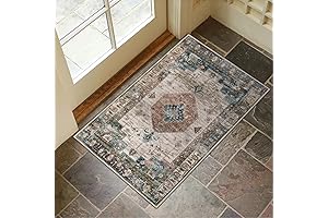 Collive Washable Entry Rug: Retro District Area Delight