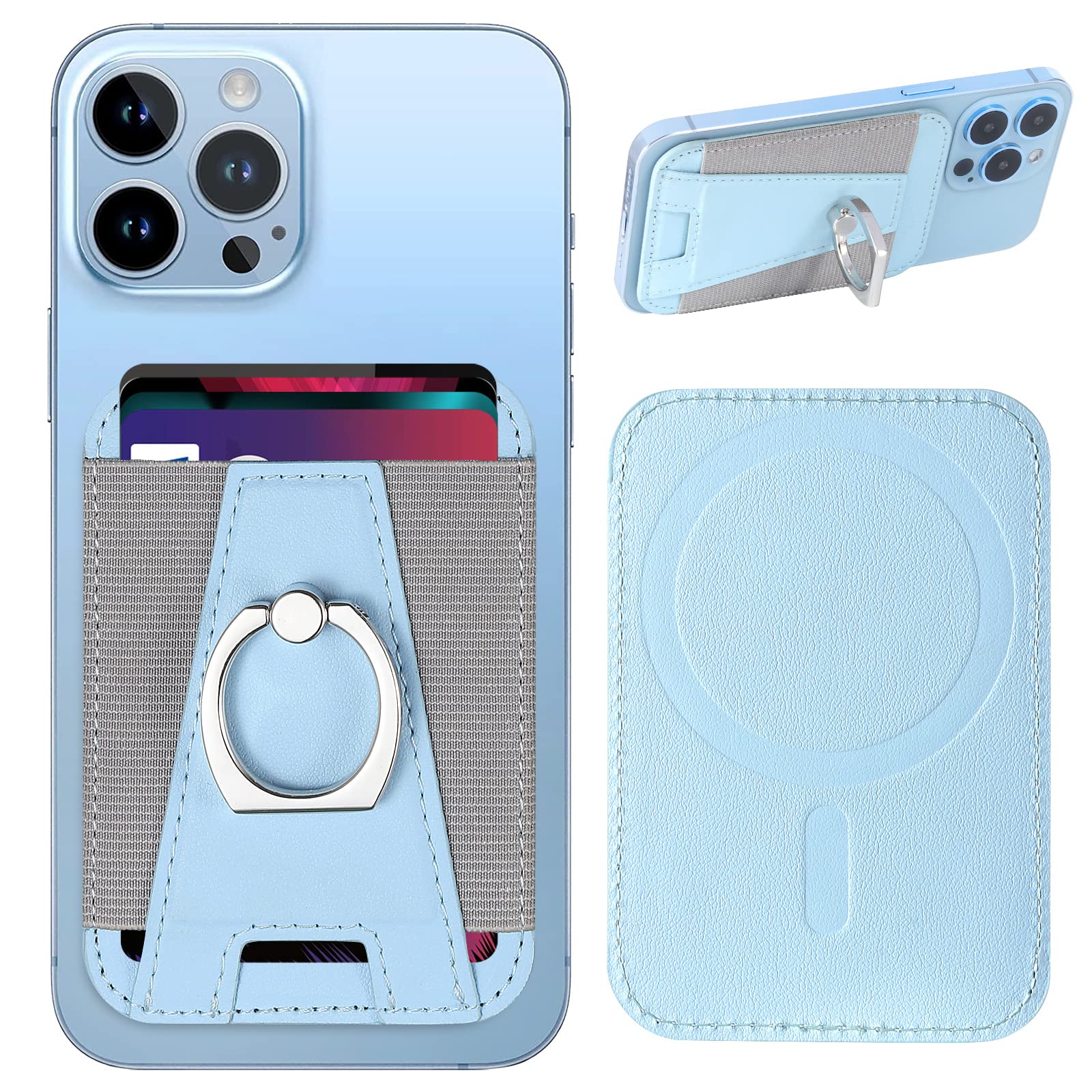 Photo 1 of Miroddi for MagSafe Wallet with Ring Holder, Mi-Arch Series Magnetic Phone Wallet with Apple MagSafe