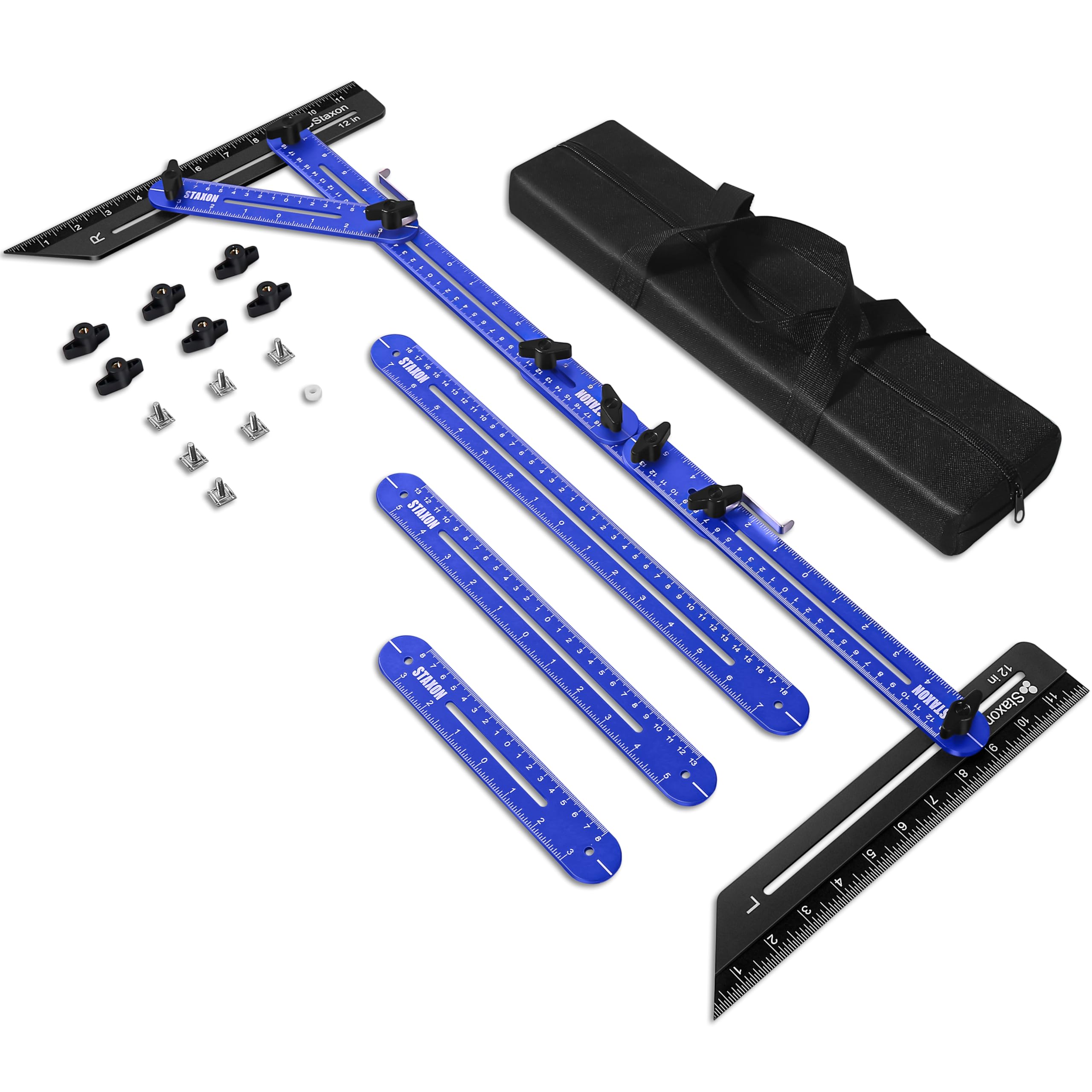 Stair Tread Template Tool – Stair Tread Gauge, Hidden Screw Slide Rail Stair Tools for Stair Measuring Tool Stair Gauge Jig Stair Template Stair Step Tool（Black+Blue） — Amazon image 8
