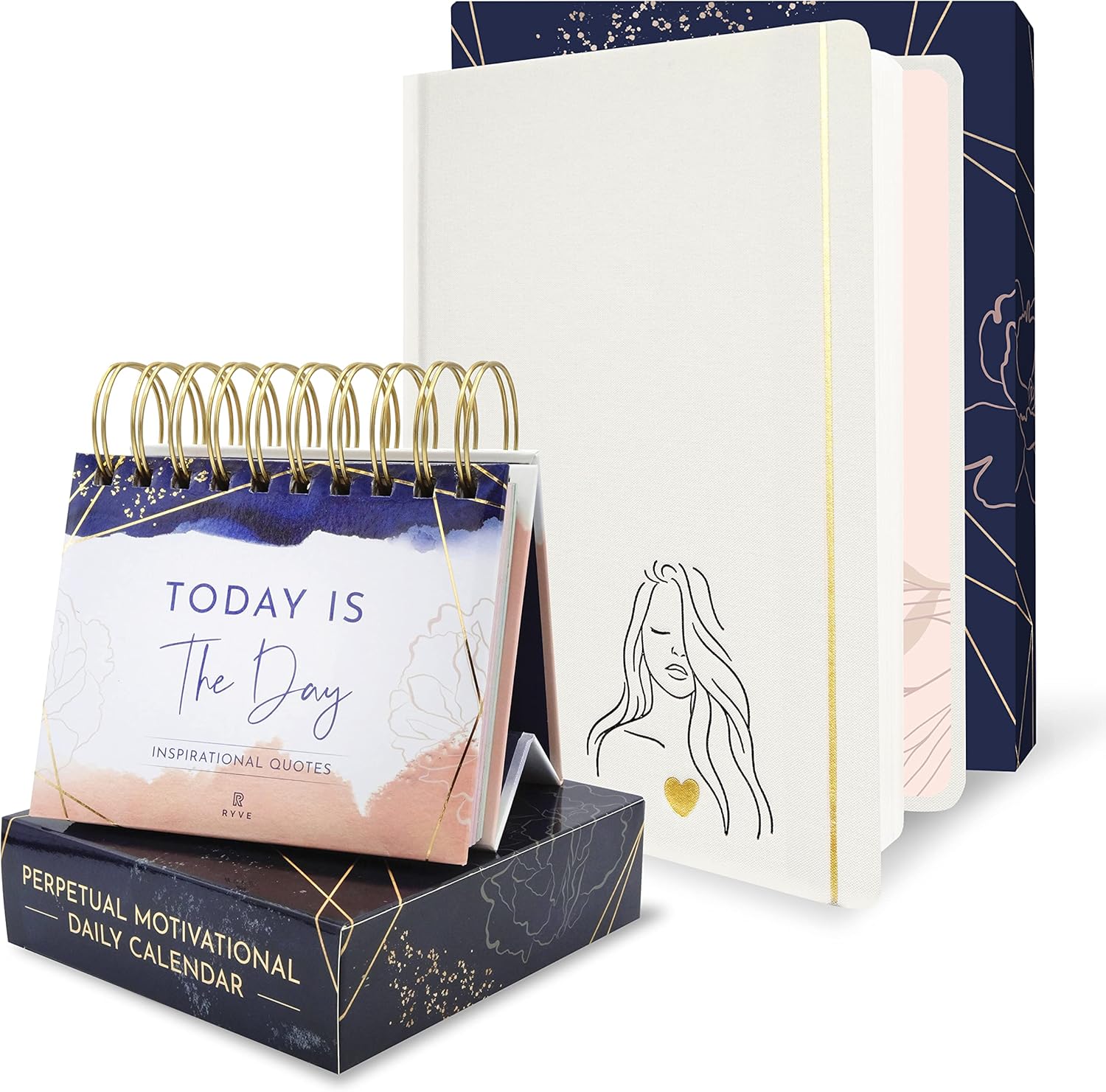 RYVE Motivational Calendar and Gratitude Journal for Women - Inspirational Quotes and Inspirational Desk Decor for Women, Office Decor for Women Desk, Inspirational Gifts for Women, Self Care Gifts