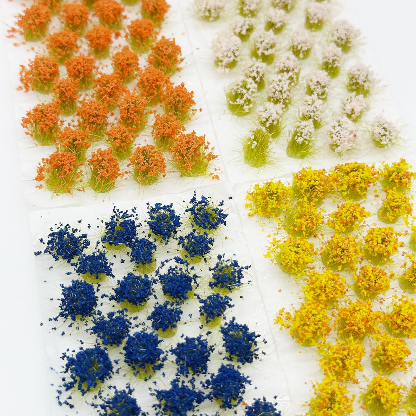 Cayway 128 PCS Static Flower Tufts Miniature Flower Cluster Static Grass Tufts for Model Train Railroad Scenery DIY Miniature - Image 3