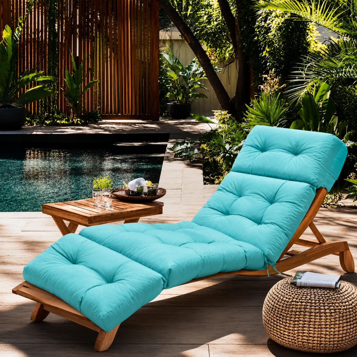 Outdoor Chaise Lounge Cushions - Waterproof & Comfortable -2