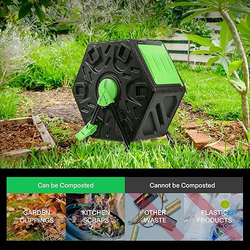 Miniatura 5 de VIVOSUN Compostador para volar, contenedor de compostaje de 18.5 galones y esparcidor de compost de 24 pulgadas con mango ajustable en forma de T,