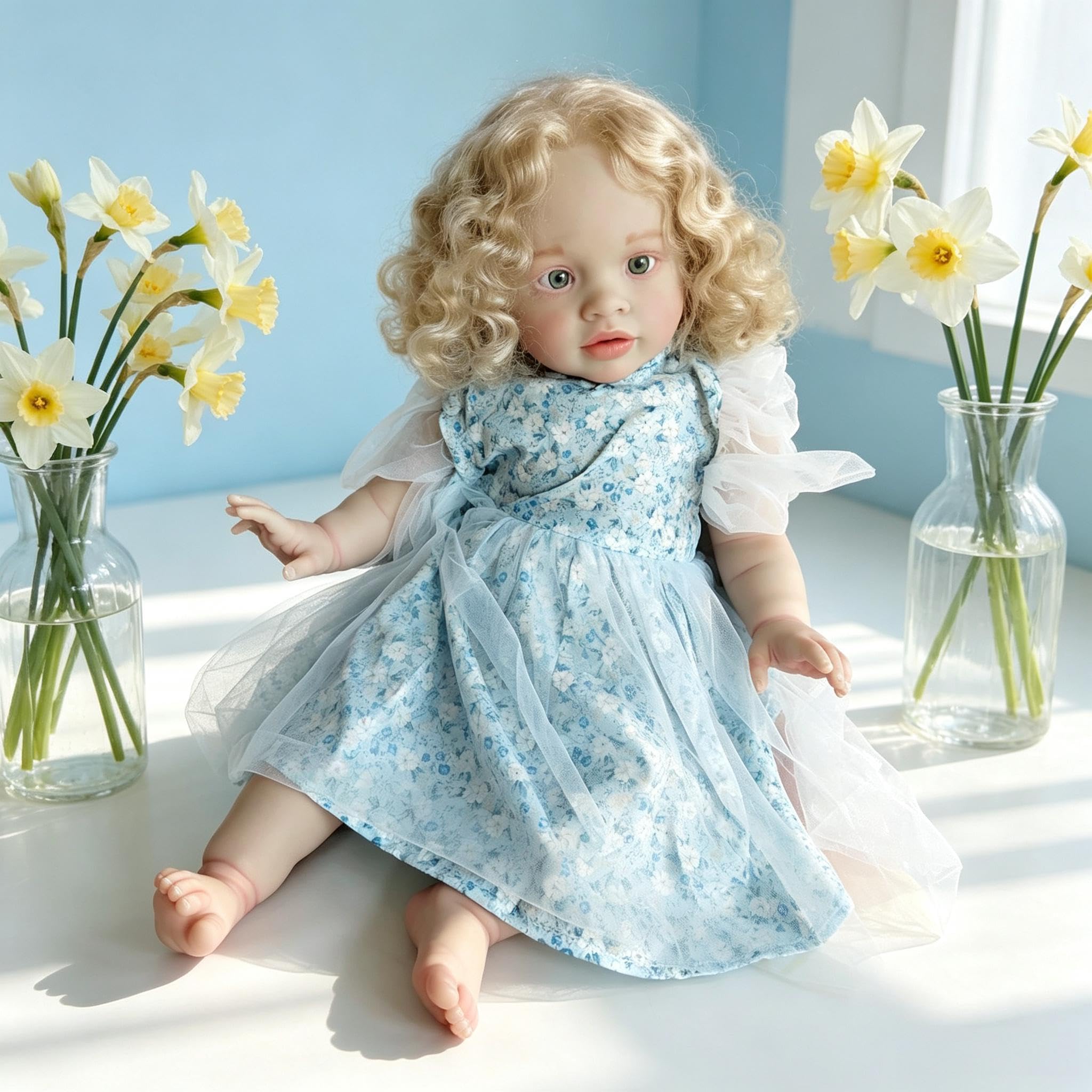 RXDOLL 66 cm prawdziwe życie Reborn małe lalki duży rozmiar realistyczne lalki Reborn Baby Dolls blond włosy dziewczyna miękkie winylowe kończyny tkanina ciało ważona realistyczna lalka bobas zabawka