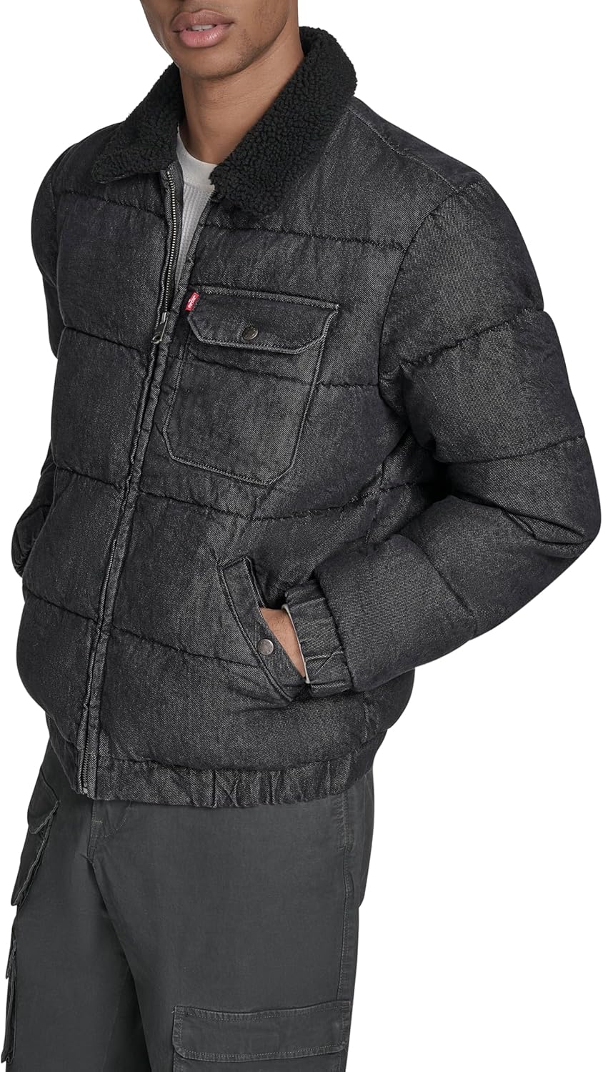 Levi's Men's Quilted Depot Jacket With Sherpa Collar - Image 8