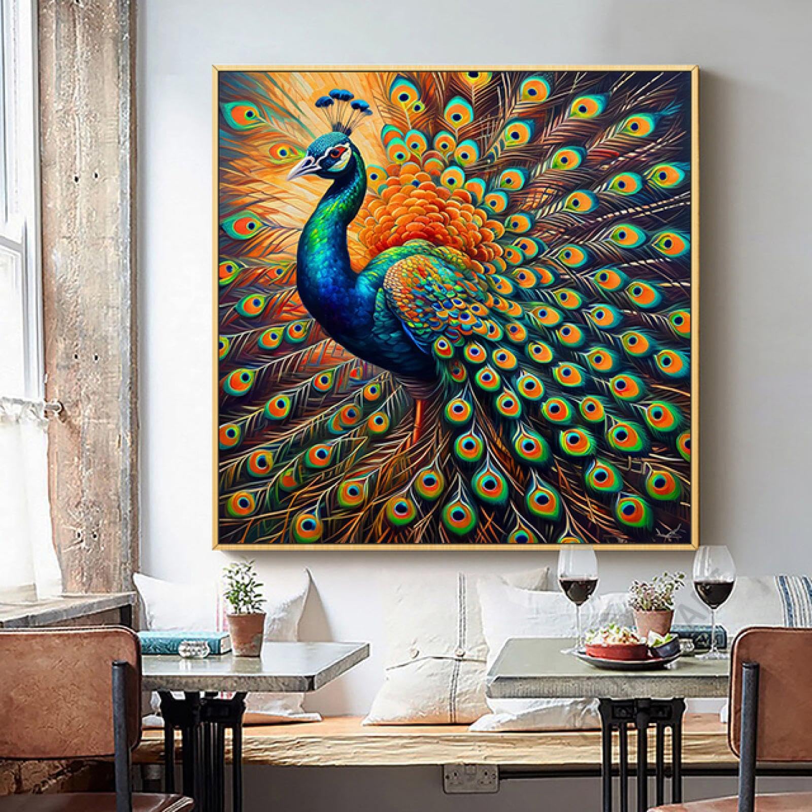 Beautiful Multicolored Peacock Modern Abstract Art Prints Painting
