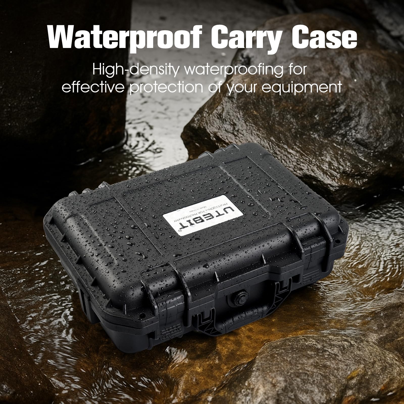 UTEBIT Custodia per Trasporto Rigida Impermeabile Compatibile per DJI Mini 4 Pro/Mini 3 Pro, Accessori per la custodia del drone per telecomando DJI RC 2/RC-N1