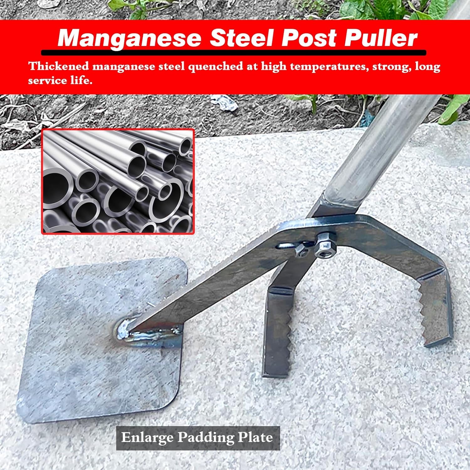Tree Root Extraction Tool - Lever Principle Post Puller 142cm (56 in) for Landscaping, Farm & Construction - Heavy Duty, Easy to Use, Durable Root Remover