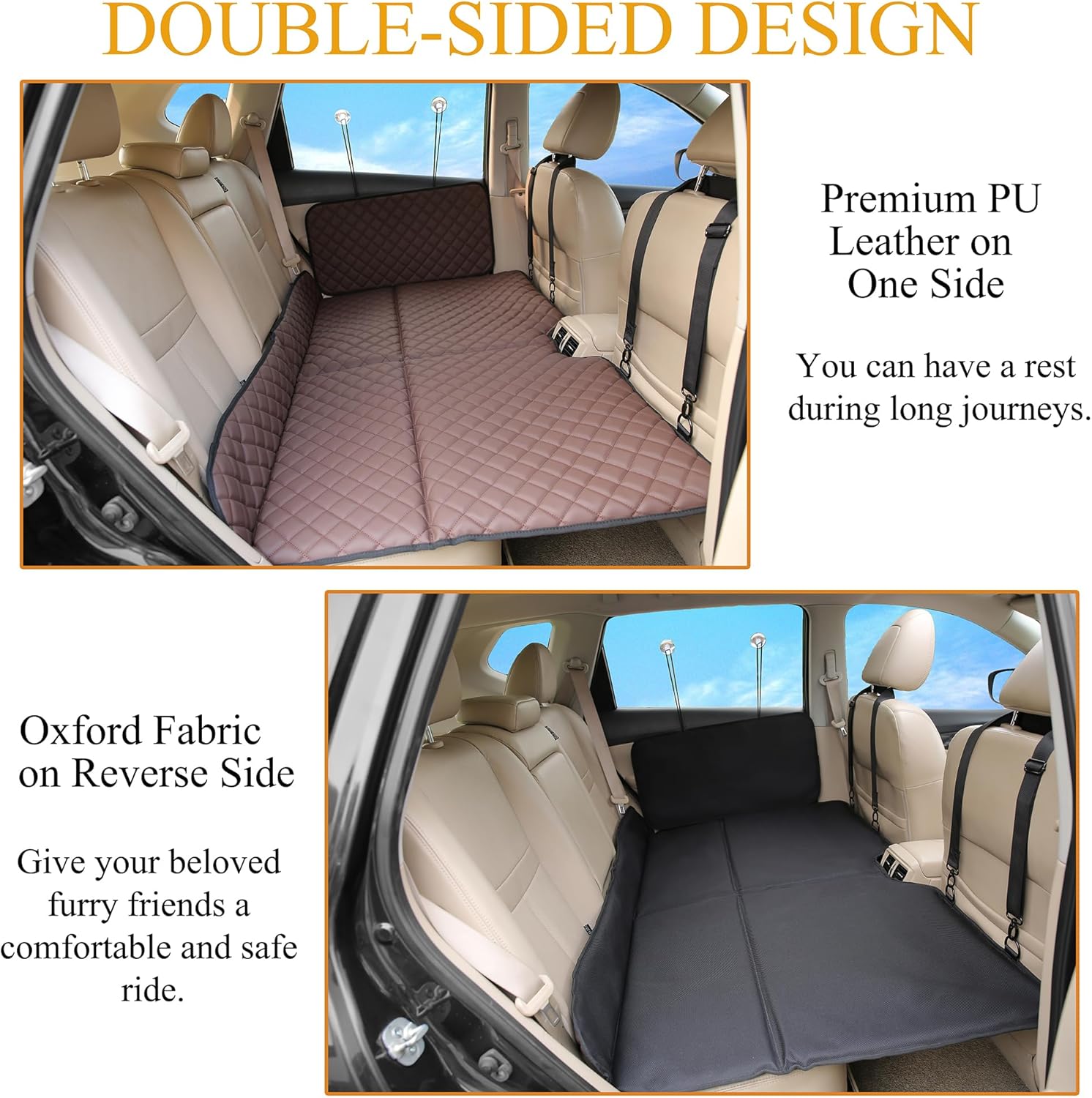 Non Inflatable Car Mattress, Back Seat Extender for Truck, Dogs Hammock, Truck Bed Mattress, Car Bed Camping Mattress, Seat Covers for Car/Suv/Truck/F150/RAM1500/Silverado