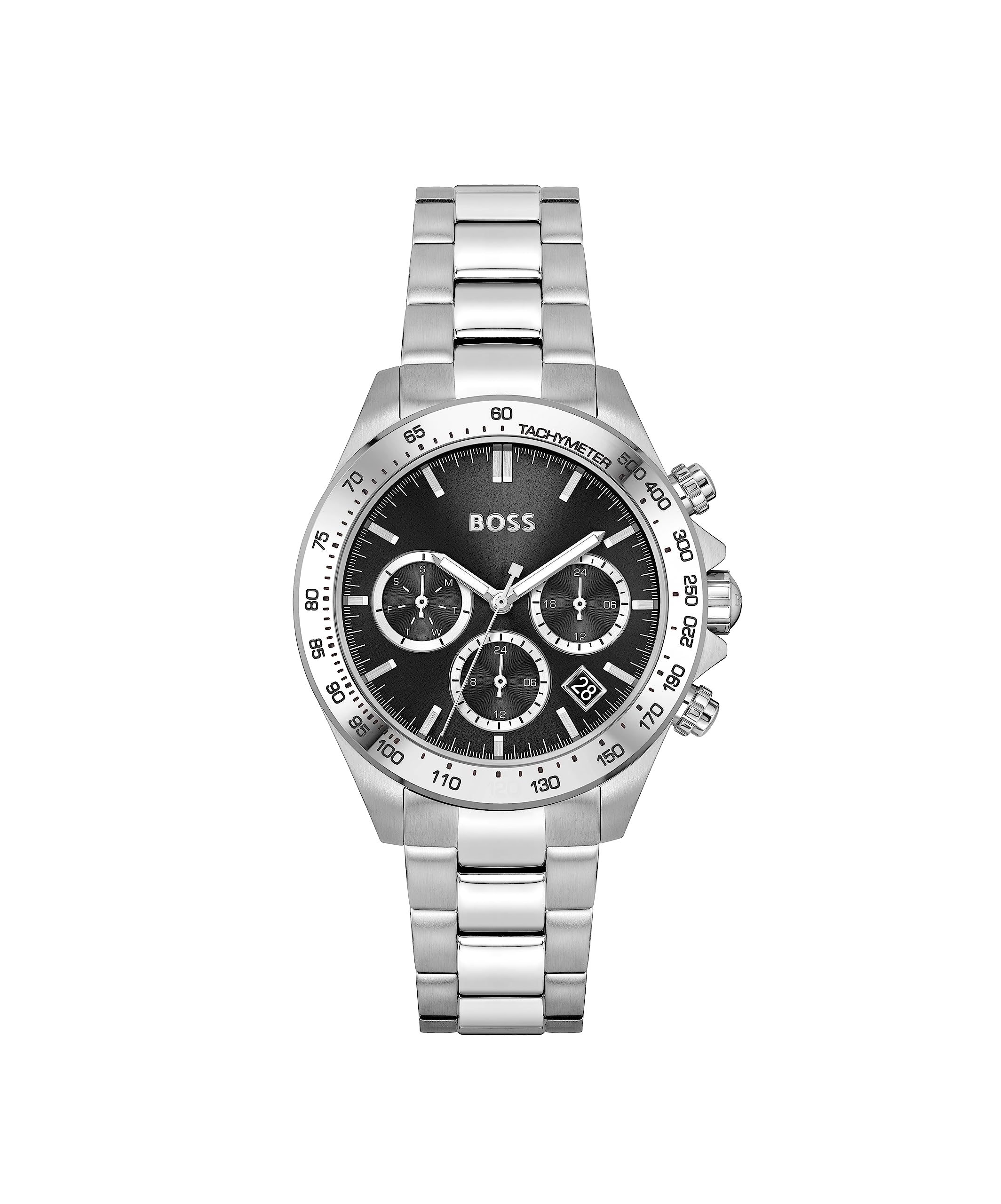 Hugo Boss Stainless Steel Novia Analog Black Dial Women Watch-1502614, Silver Band (B095362RCS) Amazon Price History, Amazon Price Tracker