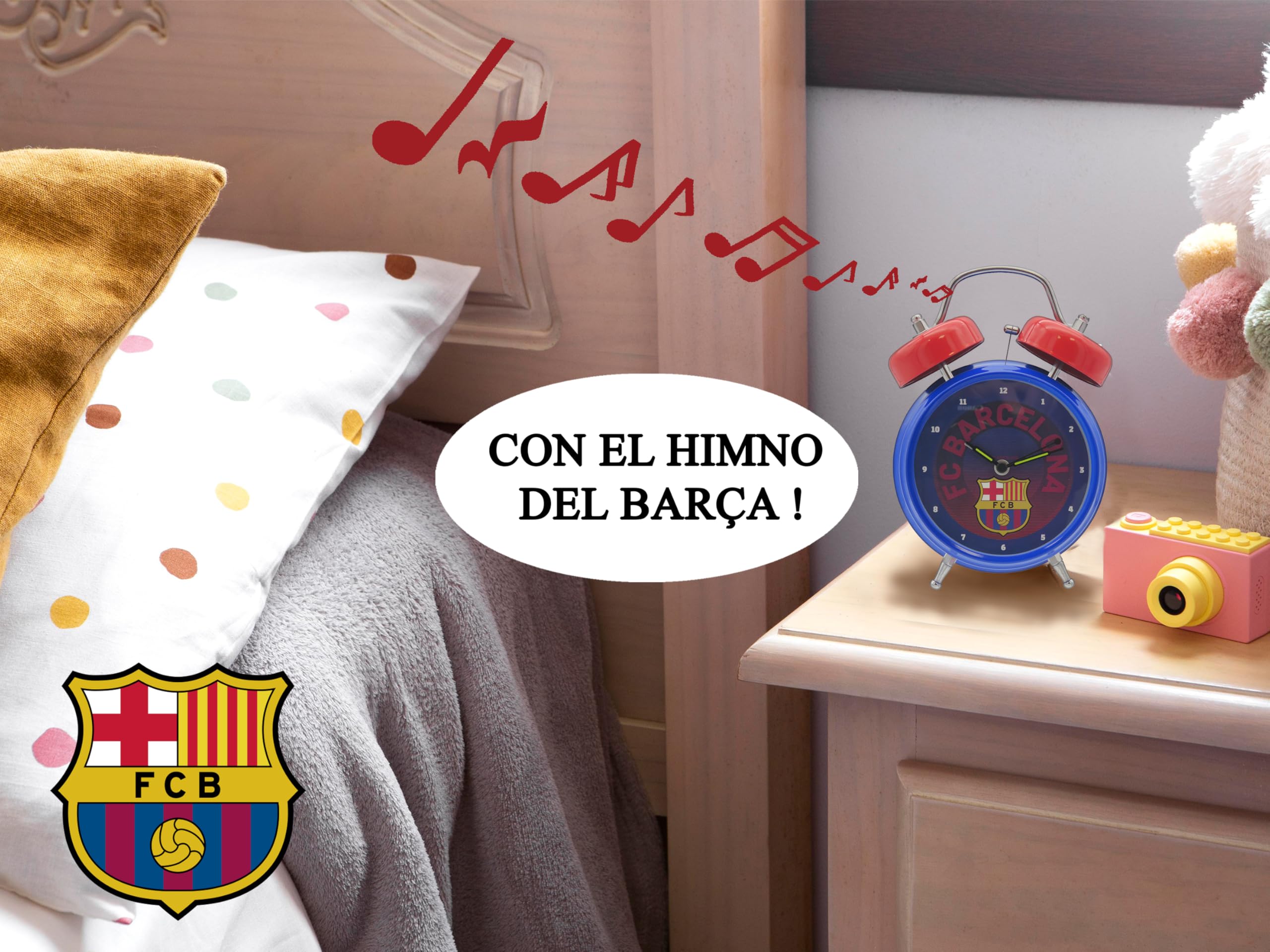 FC Barcelona Orologio Sveglia Musicale Inno Ufficiale Blu