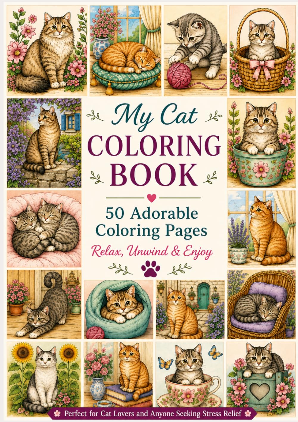 My Cat Coloring Book: 50 Adorable Coloring Pages: Relax, Unwind & Enjoy (Meine Tiermalbücher)
