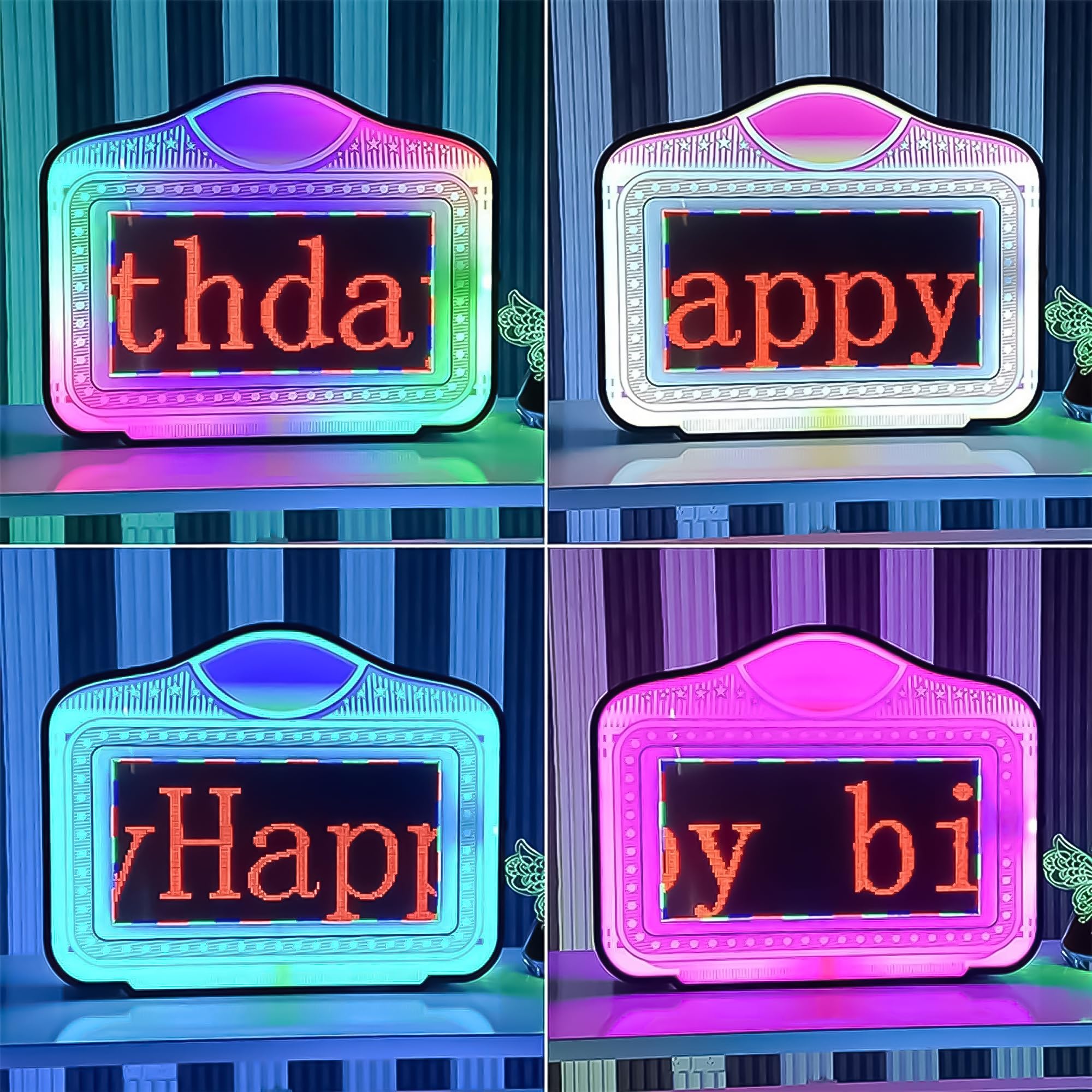 Letrero Bar LED con Texto Desplazable Personalizable - Marco Acrílico Luminoso, Control por App Móvil, Luces RGB para Servicio VIP, Discotecas y Fiestas Crown Design