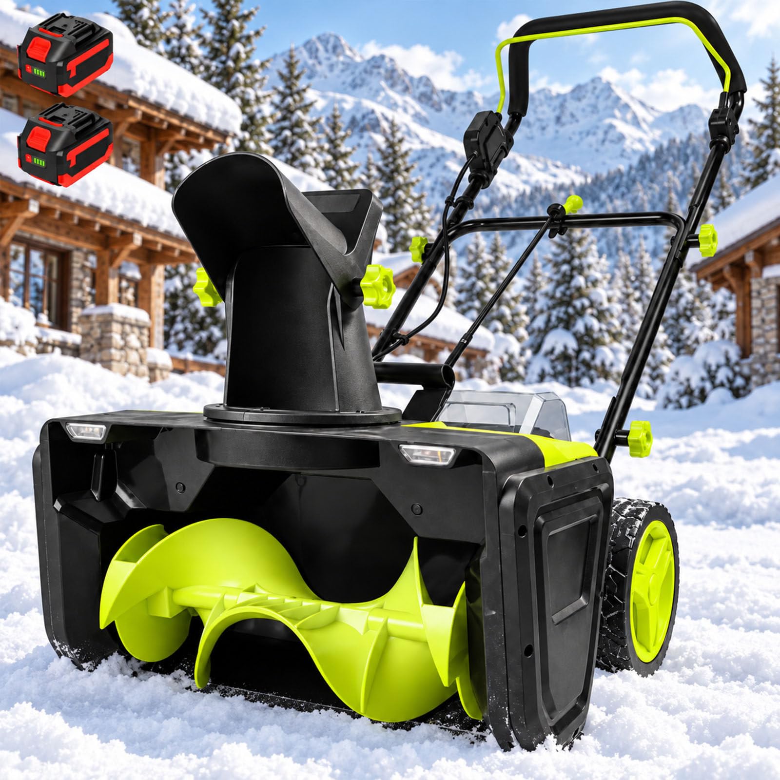 Pelle À Neige Électrique 3500 W, Souffleuse/Pousse-Neige Sans Fil A