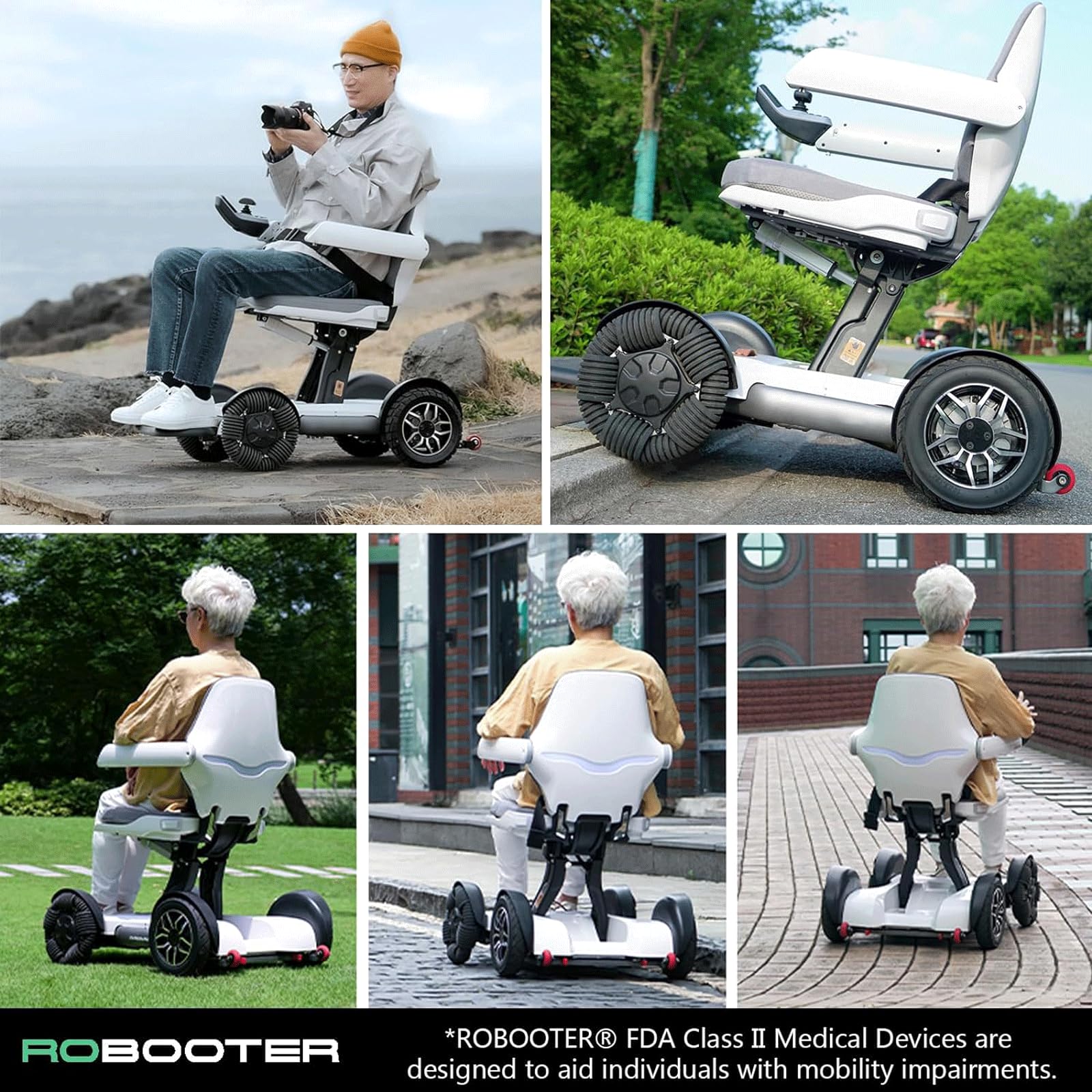 KRILLIQ Silla de Ruedas eléctrica Inteligente para discapacitados, Scooters con Ayuda de Movilidad Rica en Funciones, Silla eléctrica para Viajes en casa al Aire Libre