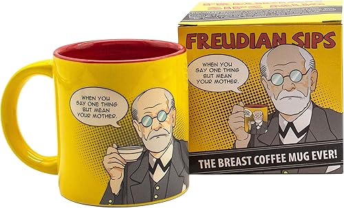 Freudian Sips Taza de café - Revierta años de represión mientras bebe su café - Viene en una divertida caja de regalo Freudian Sips Taza de café - Revierta años de represión mientras bebe su café - Viene en una divertida caja de regalo