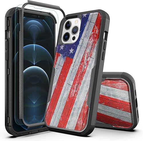 Miniatura 9 de TJS Funda compatible con iPhone 13 Pro Max, con protector de pantalla de vidrio templado, resistente, resistente, a prueba de golpes, protección de