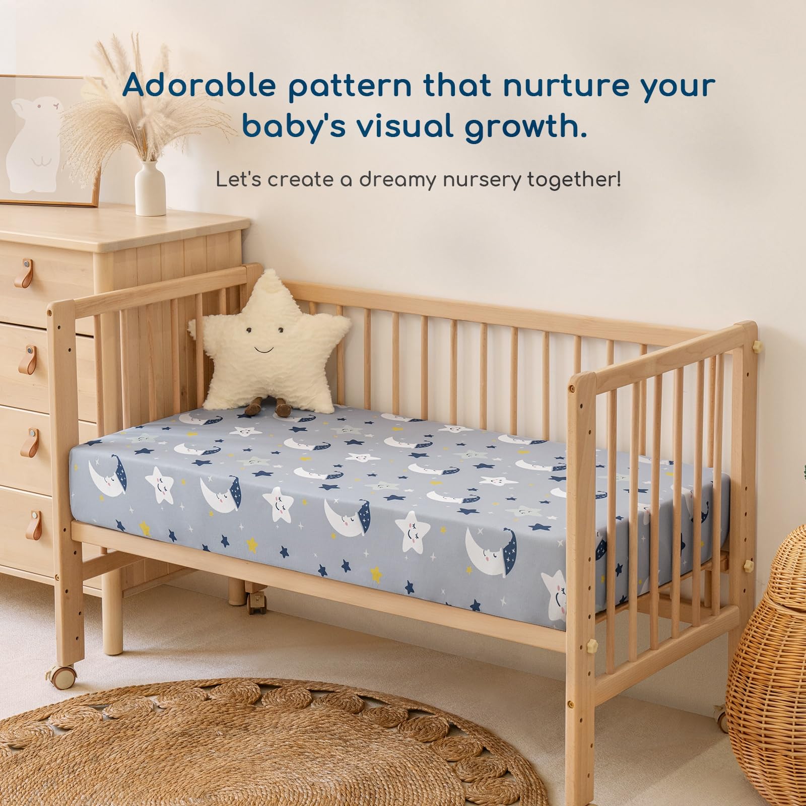 Yukkidds Travel Cot Sheets 95x65cm Fitted Travel Cot Mattress Sheet 2 Pack Super Soft & Breathable Microfiber Dark Blue - Image 3