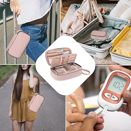 Miniatura 15 de Yarwo Diabetic Travel Case for Blood Glucose Monitor, Test Strips, Insulin Syringes, Diabetes Supplies Storage Bag with 2 Detachable and 1 Folding