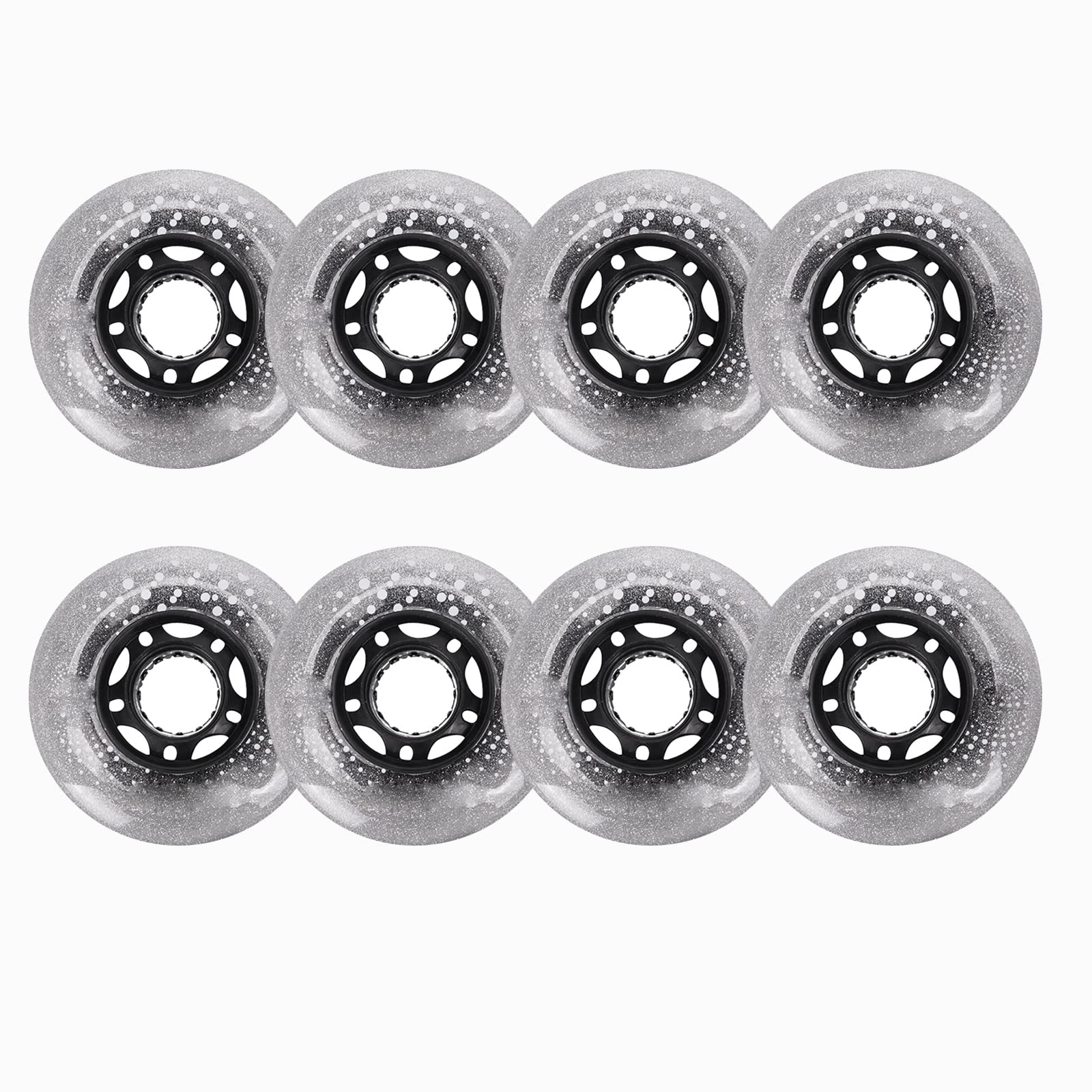 Genérico Ruedas para Patines en Línea Interior Exterior Ruedas de Repuesto para Patines en Línea con Flash Luminoso 85A Ruedas LED en Línea de 68mm/72mm/76mm/80mm Paquete de 8