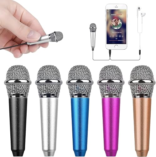 Mini Portable Vocal/Instrument Microphone for Voice Video Recording Singing,Vlogging, Podcasting,Tiny Microphone for iPhone Android Phone Computer Latop Notebook Tablet iPad(Silver)