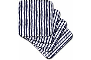 3dRose Set of 8 Navy Blue and White Nautical Rope Design Coasters