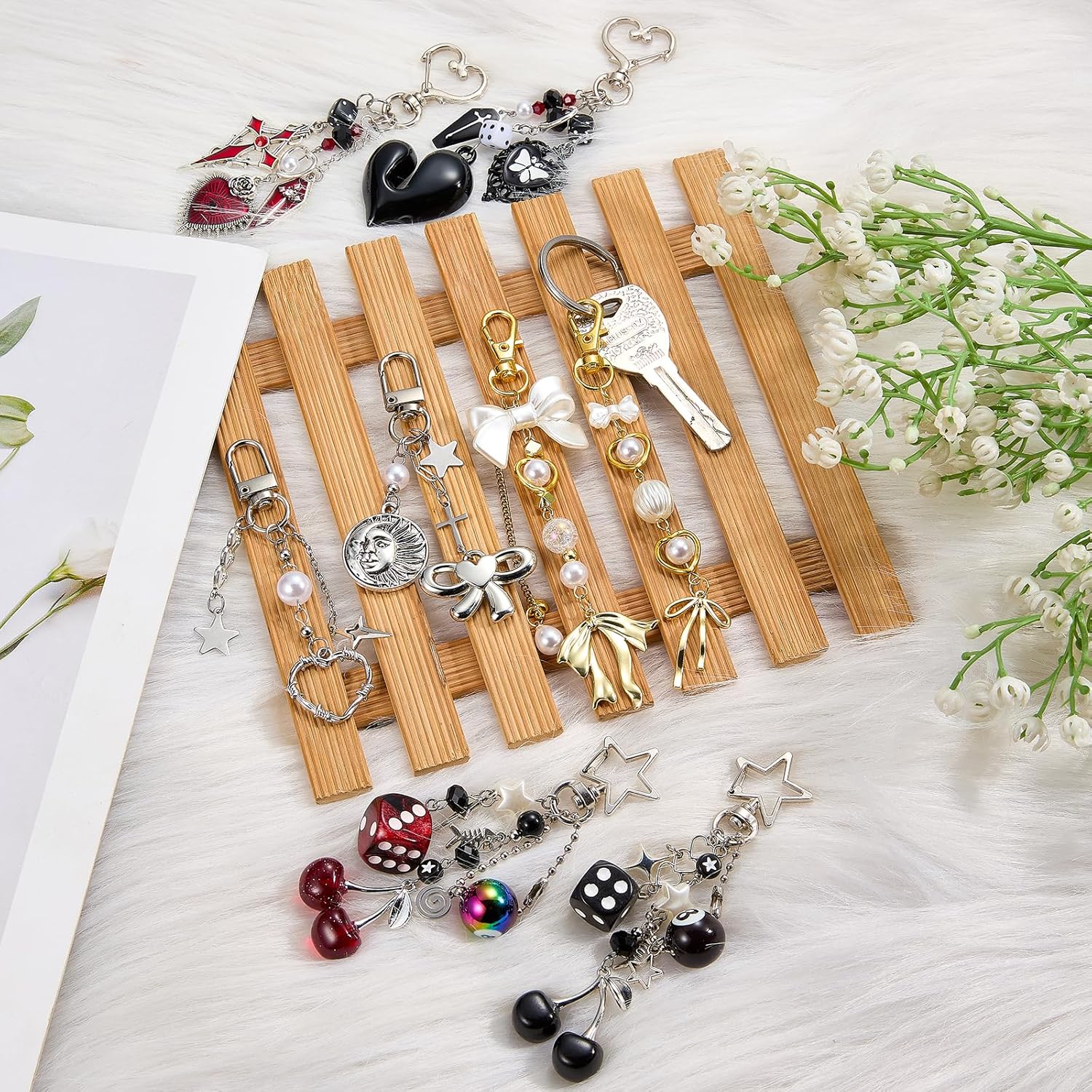 2 Pcs Cute Keychains for Women Purse Charms Aesthetic Keychains Bag Charms for Handbags Backpacks Decorations - Image 6