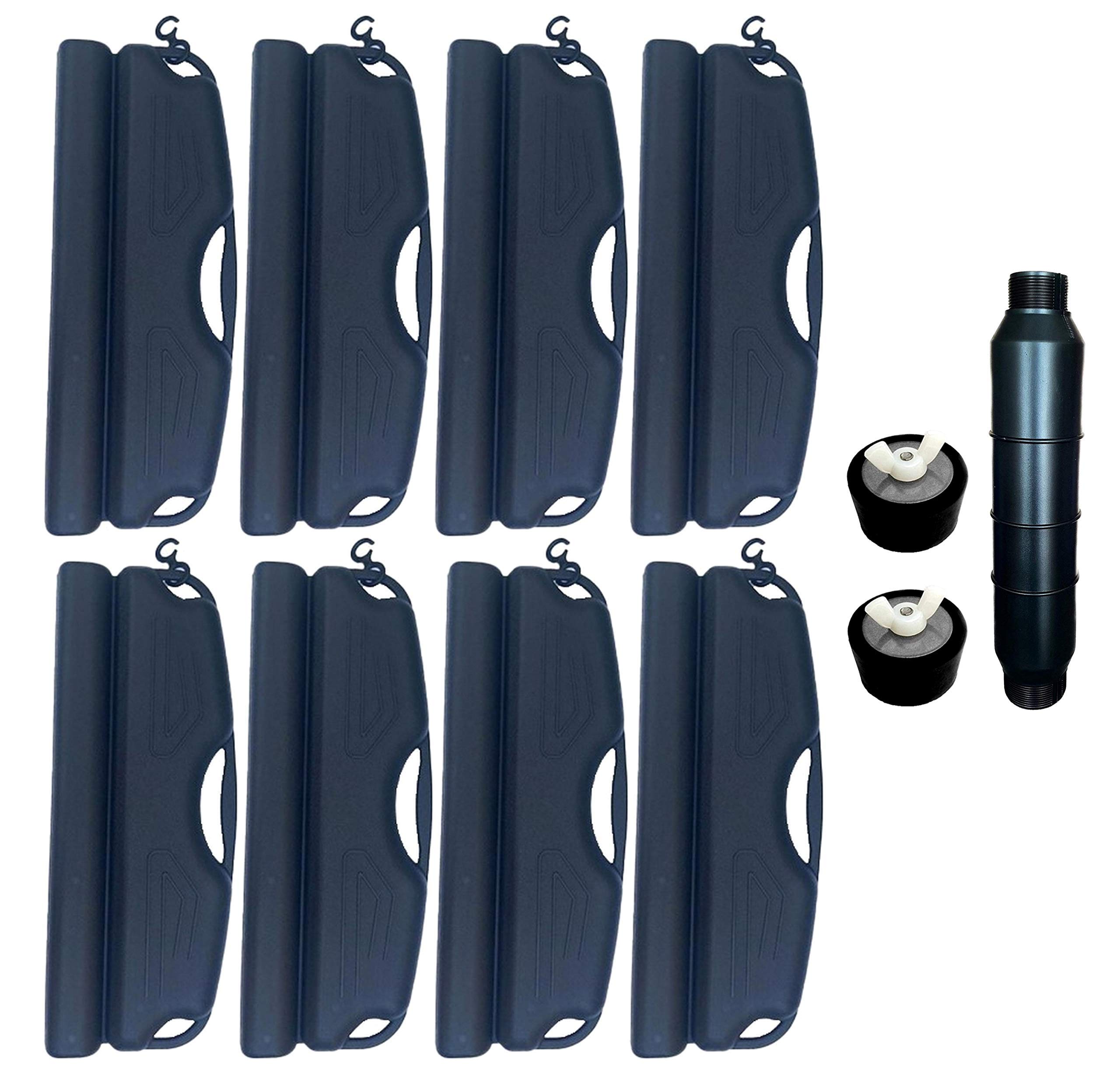 well2wellness® Kit de fermeture d'hiver pour piscine – 8 x coussinets d'hivernage, 2 x bouchons d'hiver 38-51 mm + 1 x bouchon de skimmer