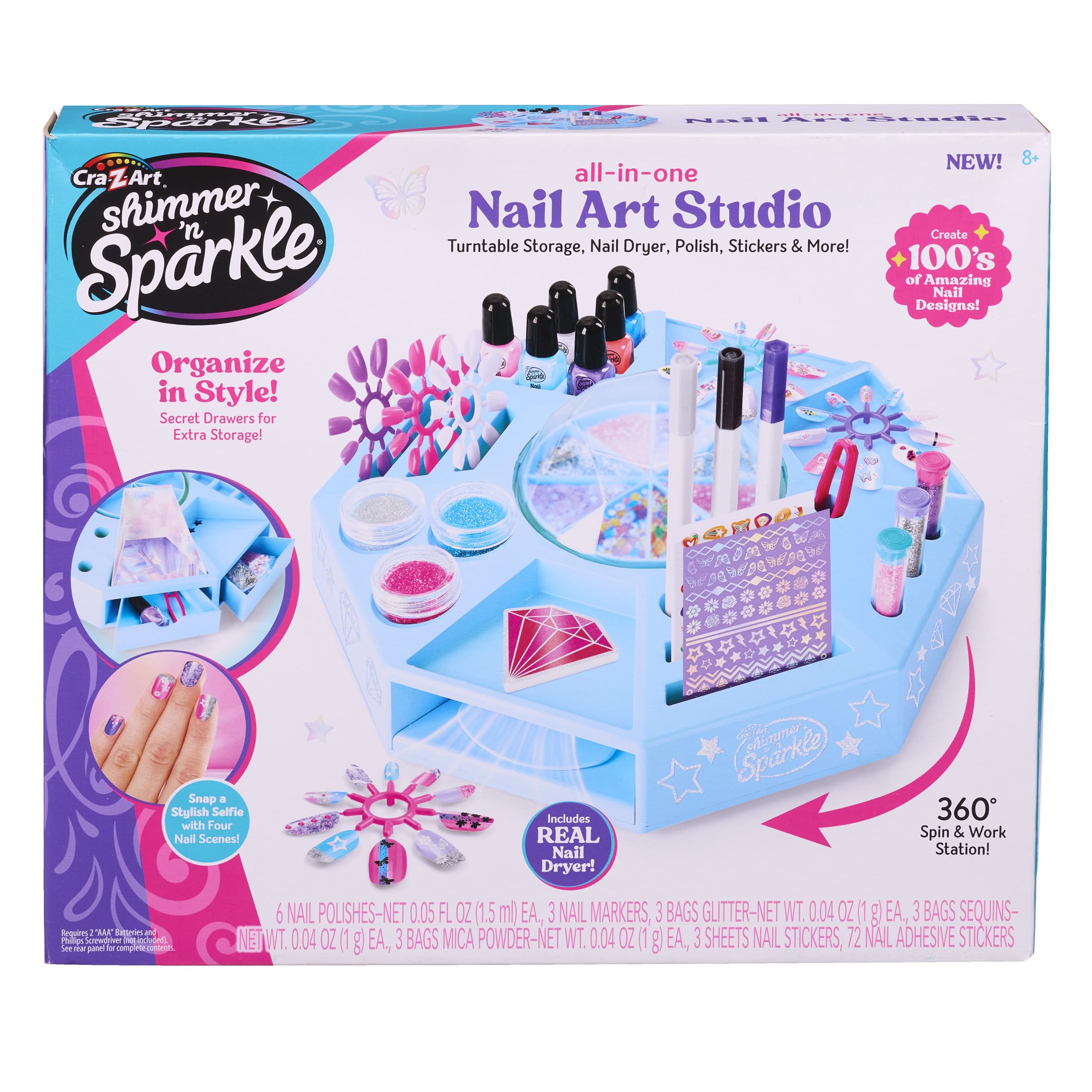 Amazon.com: CRA-Z-ART Shimmer N Sparkle All In One Nail Art Studio