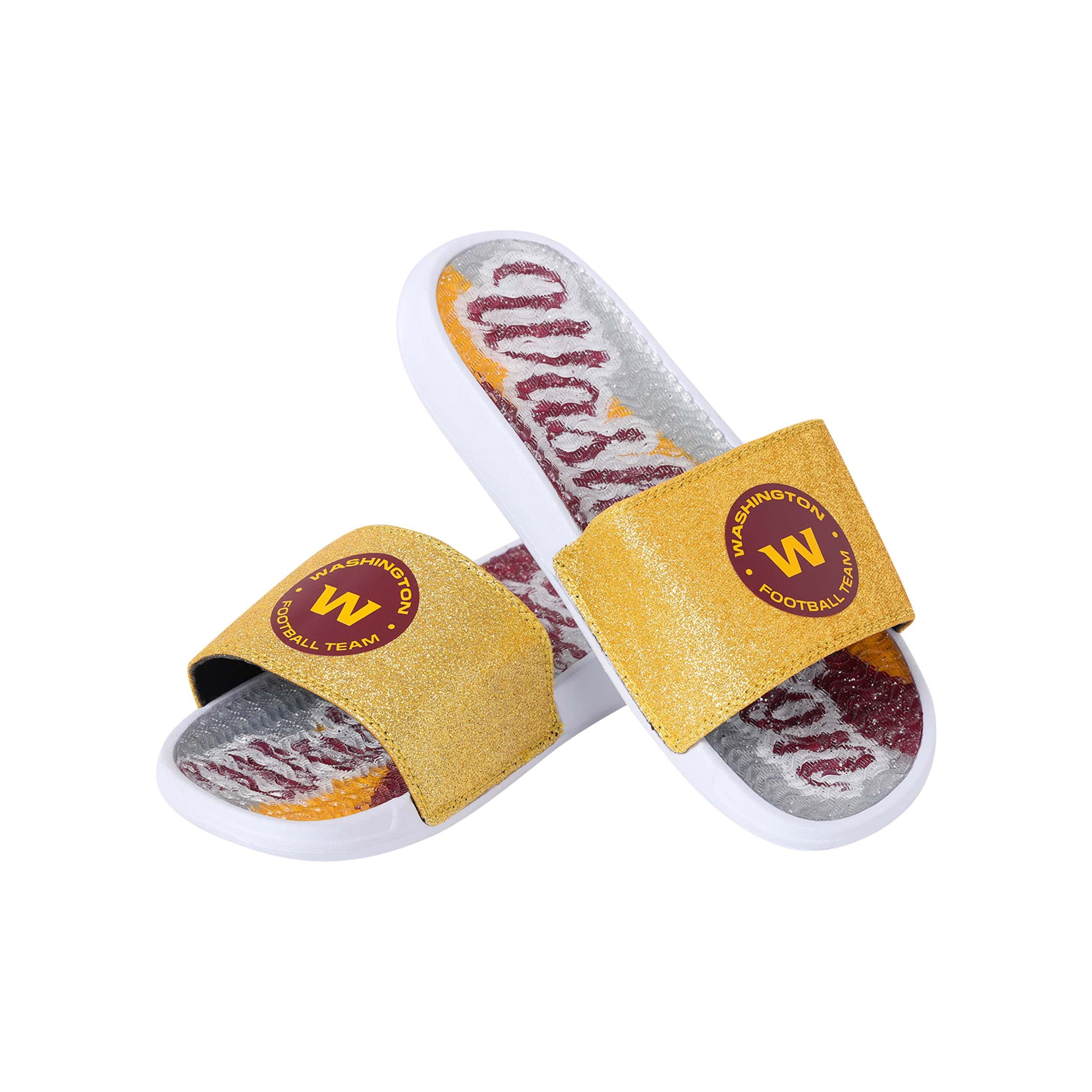 FOCO Washington Football Team NFL Womens Glitter Gel Slide - L