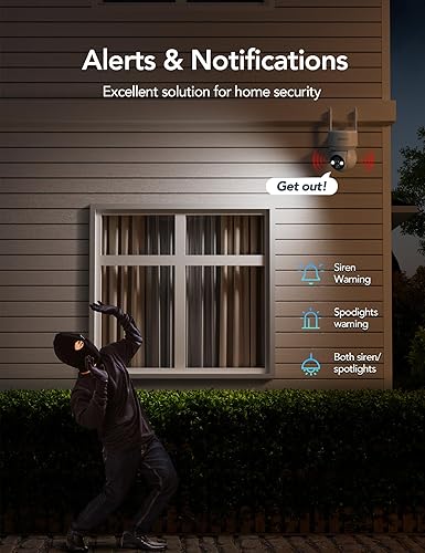 Miniatura 5 de GNCC Cámara de seguridad solar inalámbrica para exteriores 2.4G WiFi, vista de 360°, funciona con energía solar/batería, detección humana AI, visión