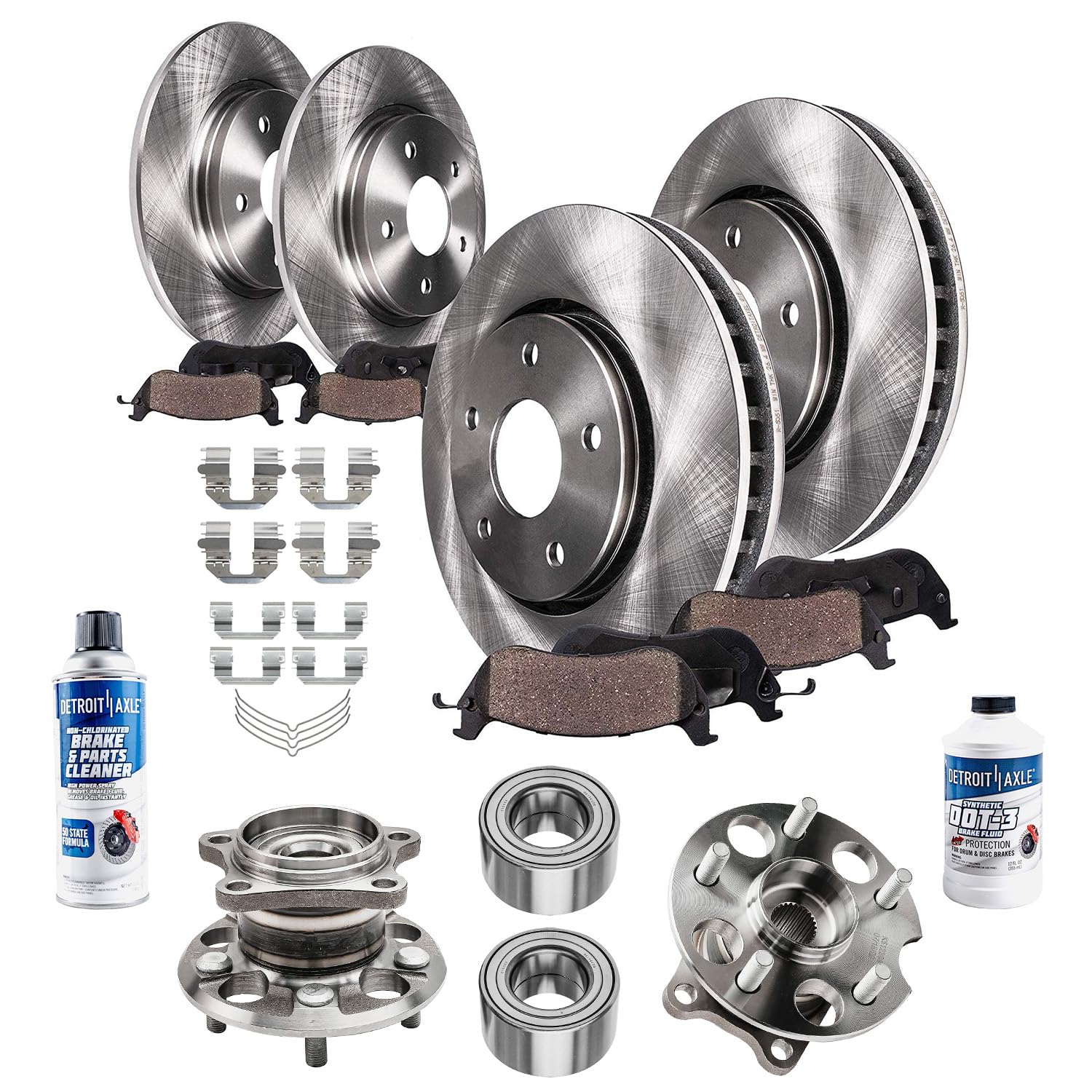 Detroit Axle - AWD 14pc Front &amp; Rear Brake Kit for 2009-2015 Toyota Venza