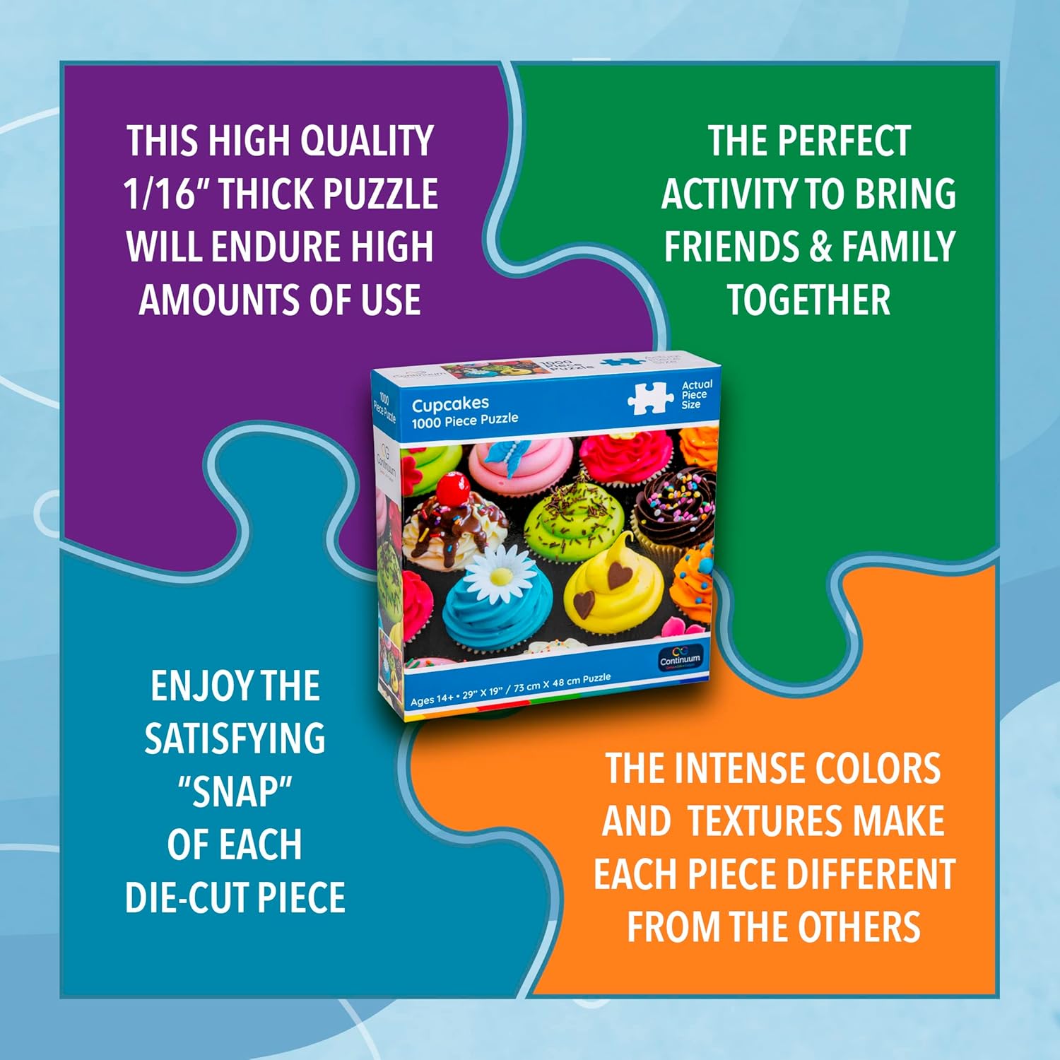 Continuum Games Cupcakes 1000 Piece Jigsaw Puzzle