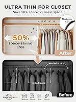 Vista 3 de SMARTOR Perchas de plástico para ropa, paquete de 50 perchas de plástico resistentes para ropa, perchas delgadas sin terciopelo con gancho giratorio