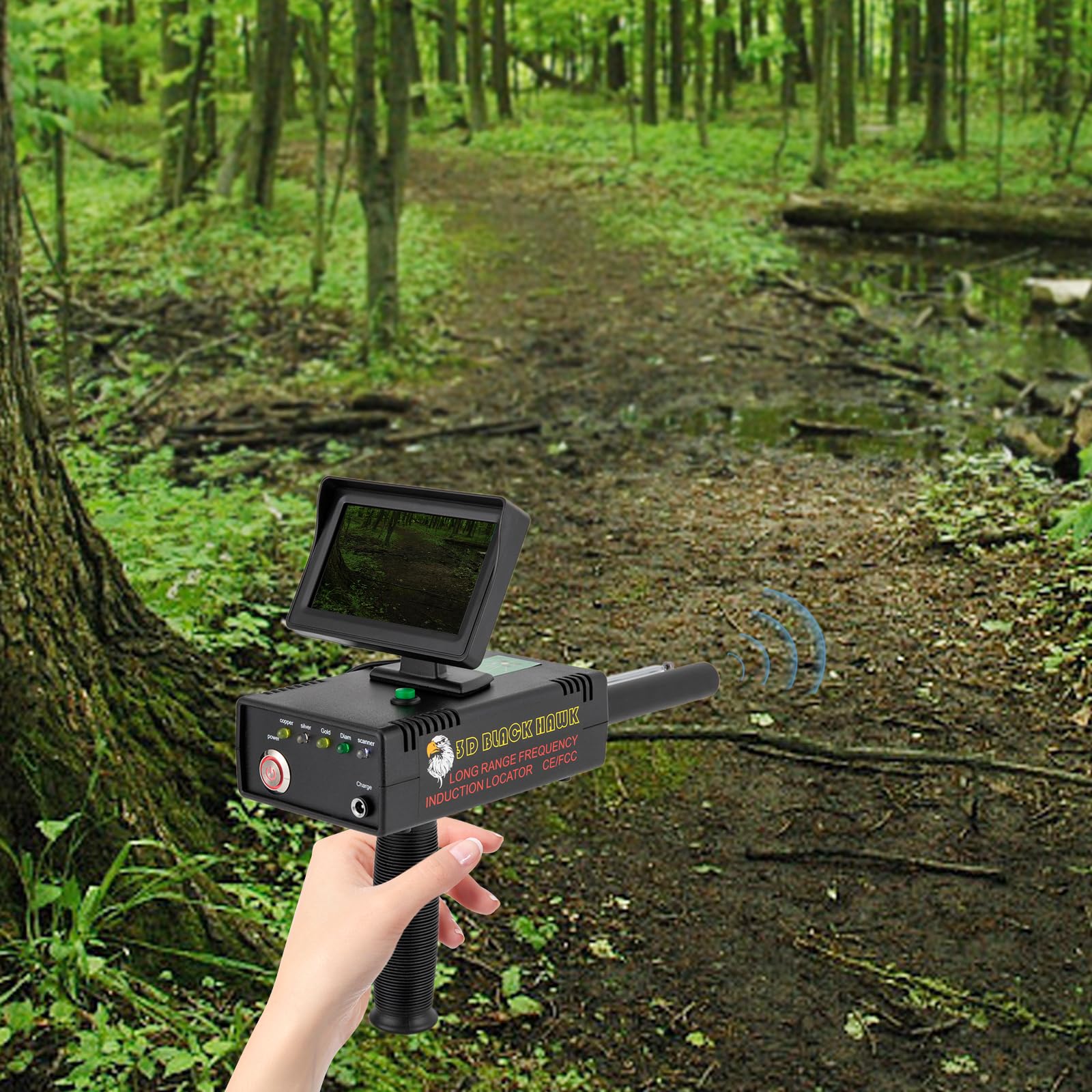 Wykrywacz metalu, 3D złoty detektor z wyświetlaczem LED, zasięg 1200 m, głębokość 30 m, wykrywacz metalu do kontroli bezpieczeństwa, skarby archeologiczne