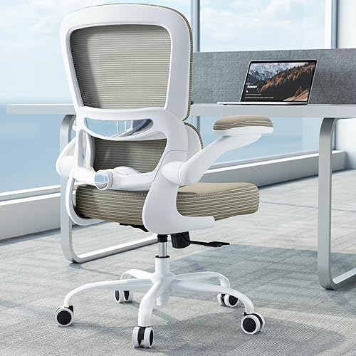 Miniatura 15 de TRALT Silla ergonómica de oficina, silla de escritorio con soporte lumbar ajustable, silla de computadora cómoda de malla con reposabrazos