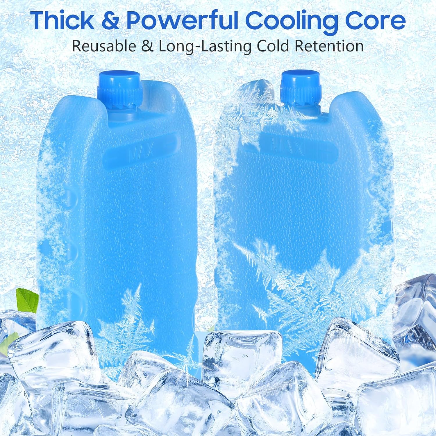 Toyvian Reusable Ice Packs, 8Piece for Portable Air Conditioners Lunch Boxes Slim Long Cooler Ice Boxes for Personal Fans Camping Travel and Office Use