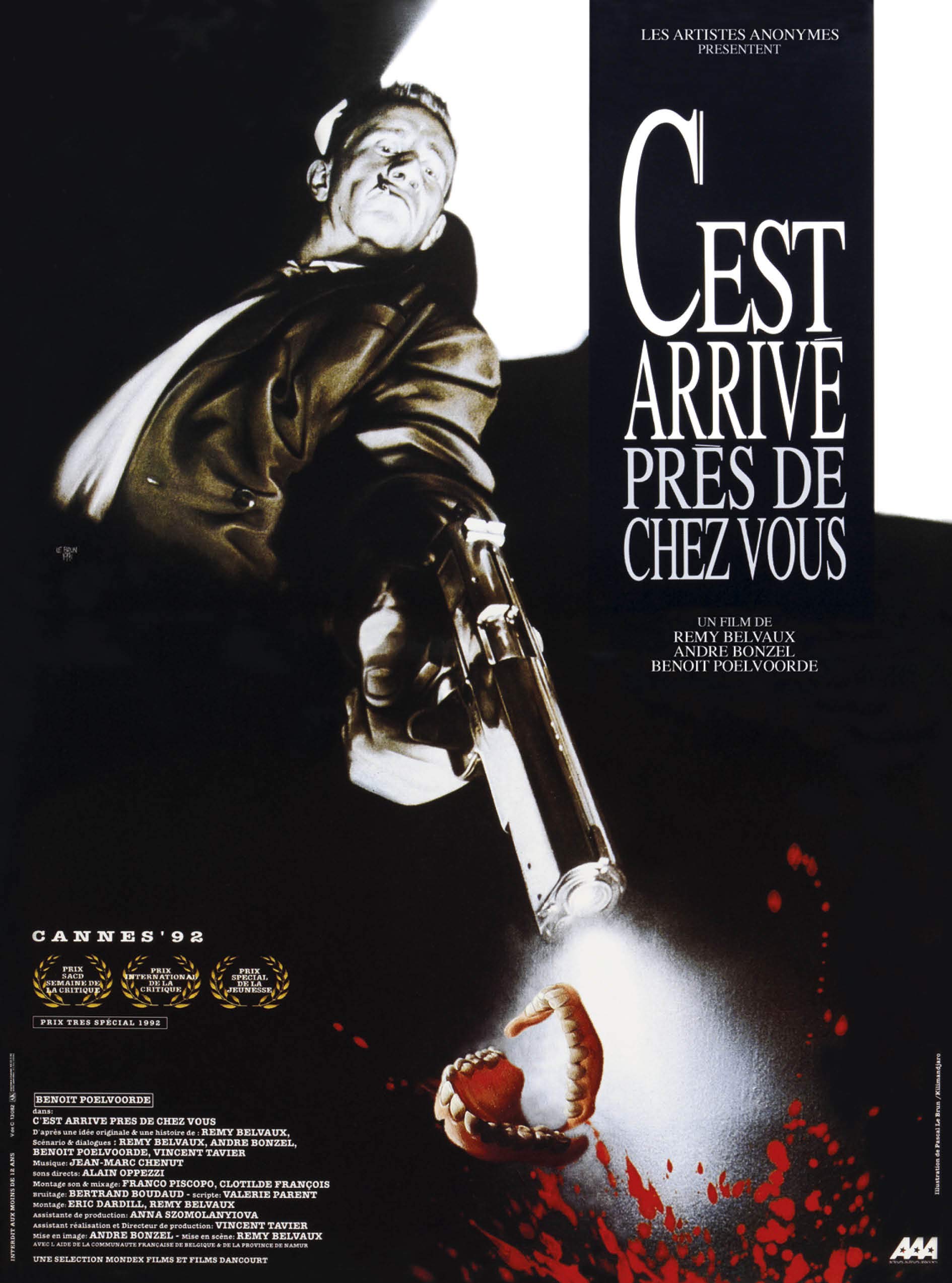 C'est arrivé près de chez Vous - Affiche de Film Originale - 40x53 cm - Pliée : Amazon.fr: Autres