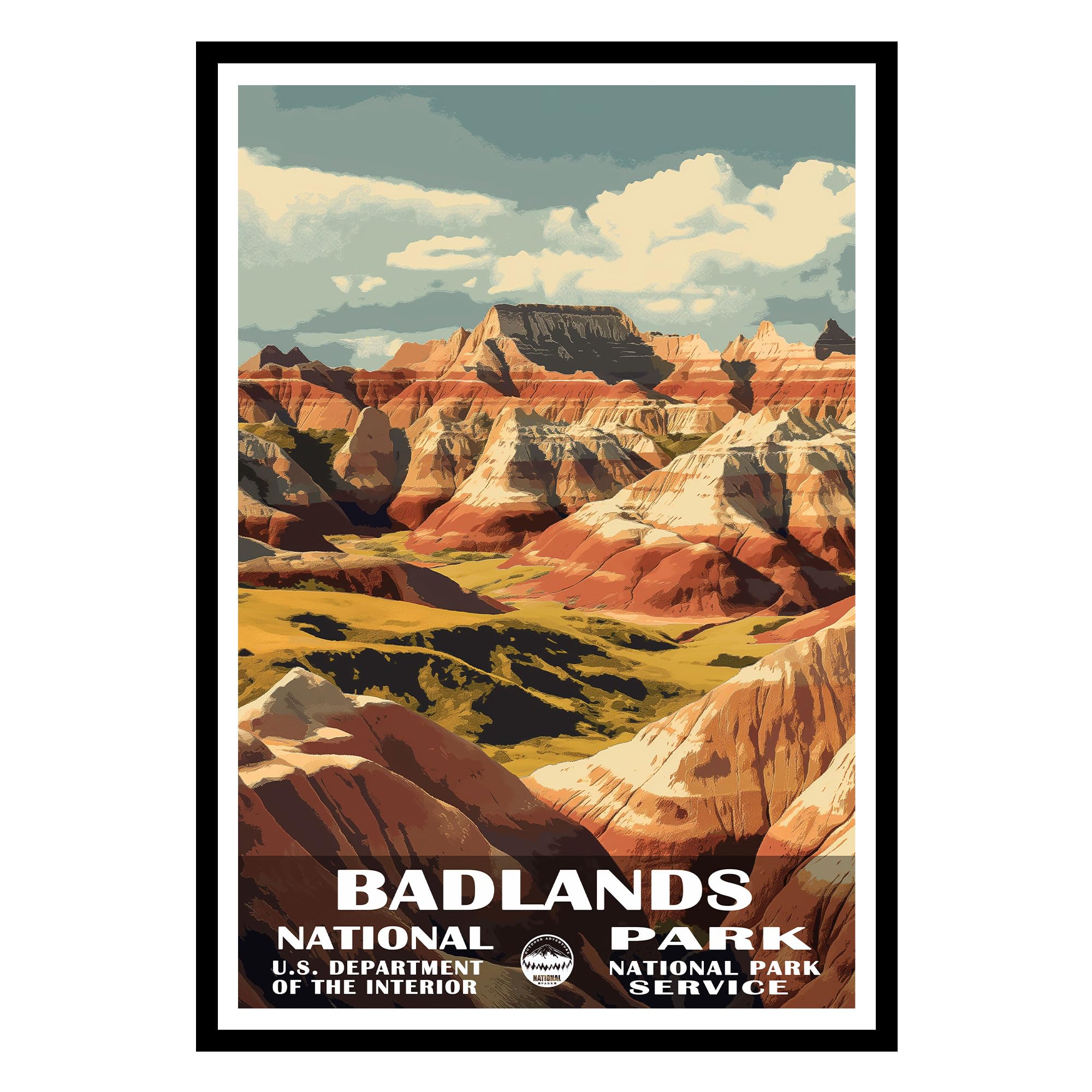Badlands Poster - Travel Art for Living Room (UNFRAMED)