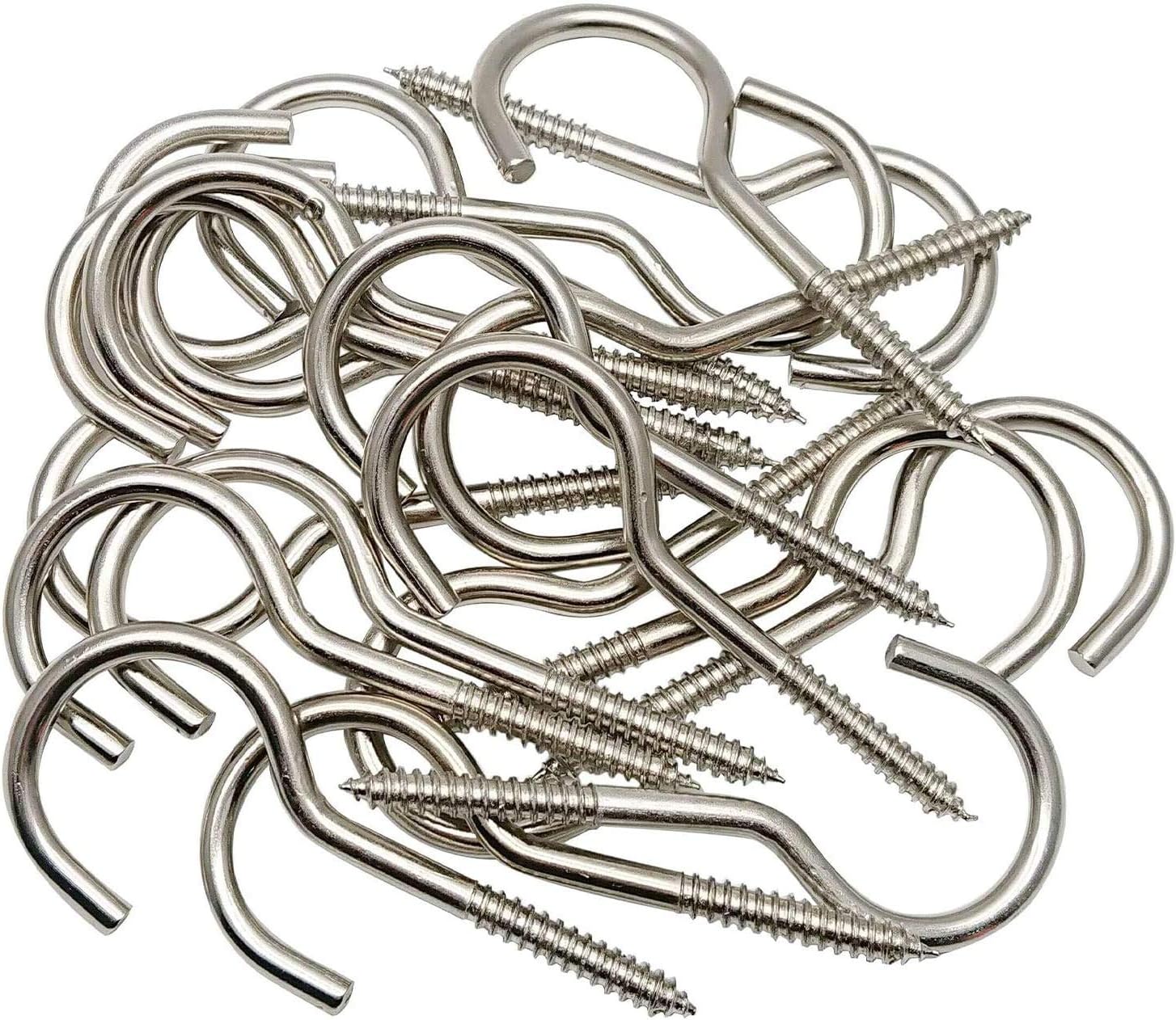 Axe Sickle 3.5 Inch Heavy Duty Large Screw Hook Ceiling Hook Cup Hook Silver 20 Pcs
