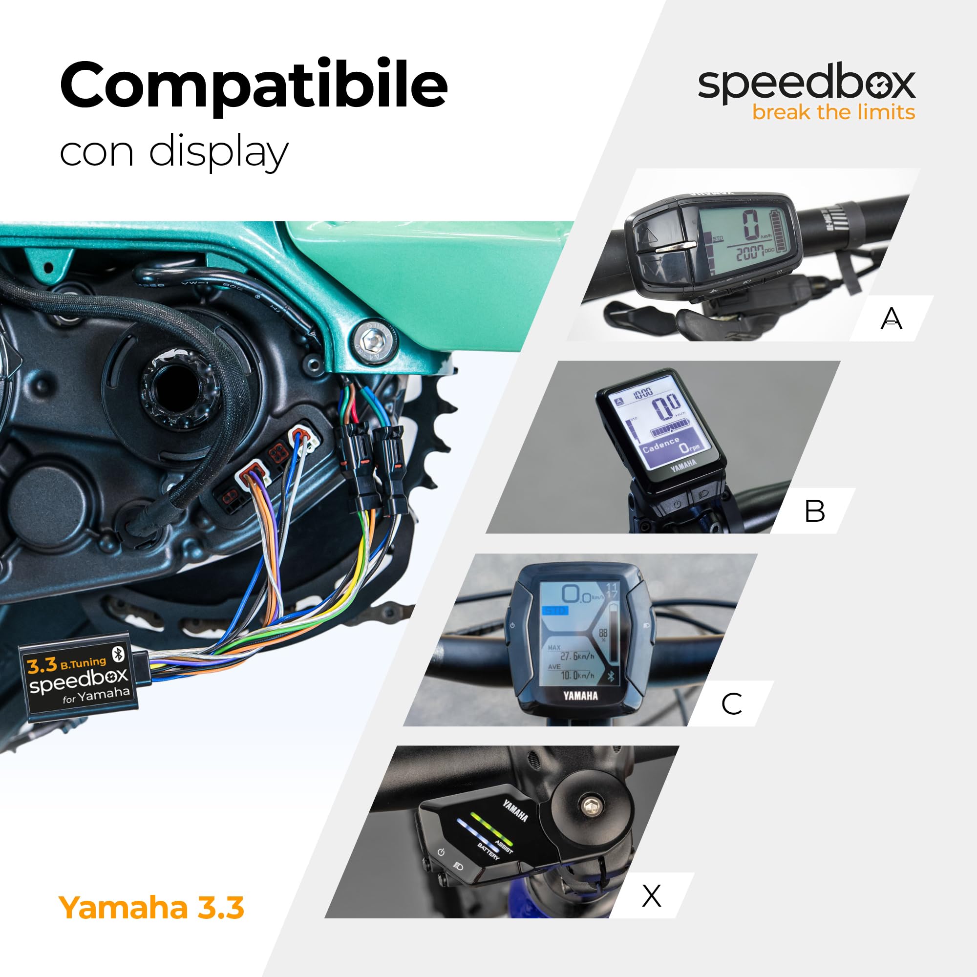 SpeedBox 3.3 Modulo di Performance E-Bike, Yamaha PW-X3, PW-S2, PW-XM | Velocità di assistenza regolabile, Compatibile con PW-X3, PW-S2, PW-XM, NON compatibile con SpeedBox Connect App
