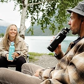 Super Sparrow Insulated Water Bottle - 25 Oz - Standard Mouth FlipFlow Flask - BPA Free, Leak Proof Drink Bottle- Ergonomic Straw Water Bottles for Work, Gym, Travel, Sports